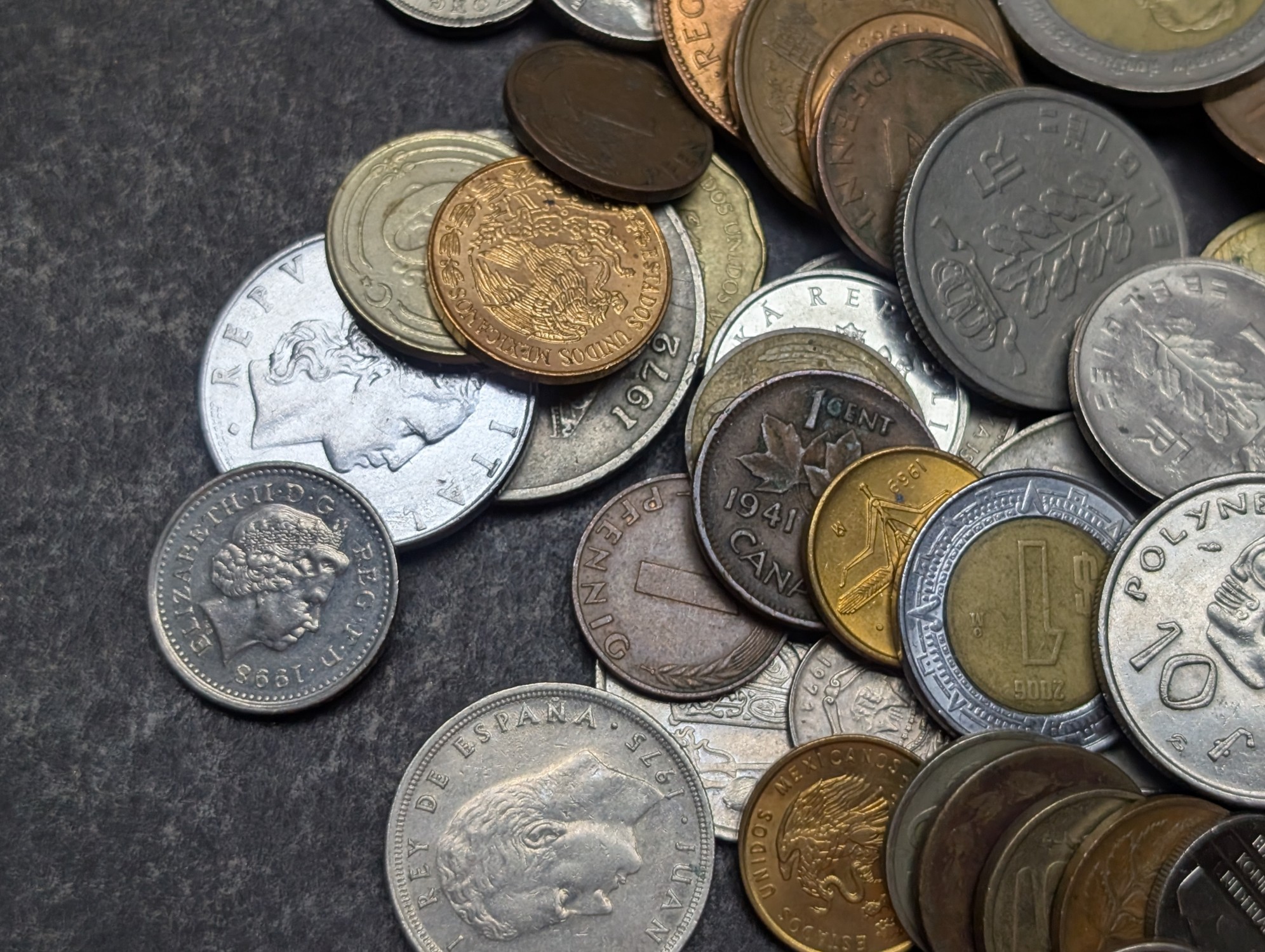 (65+) Assorted Unsearched Foreign Coins