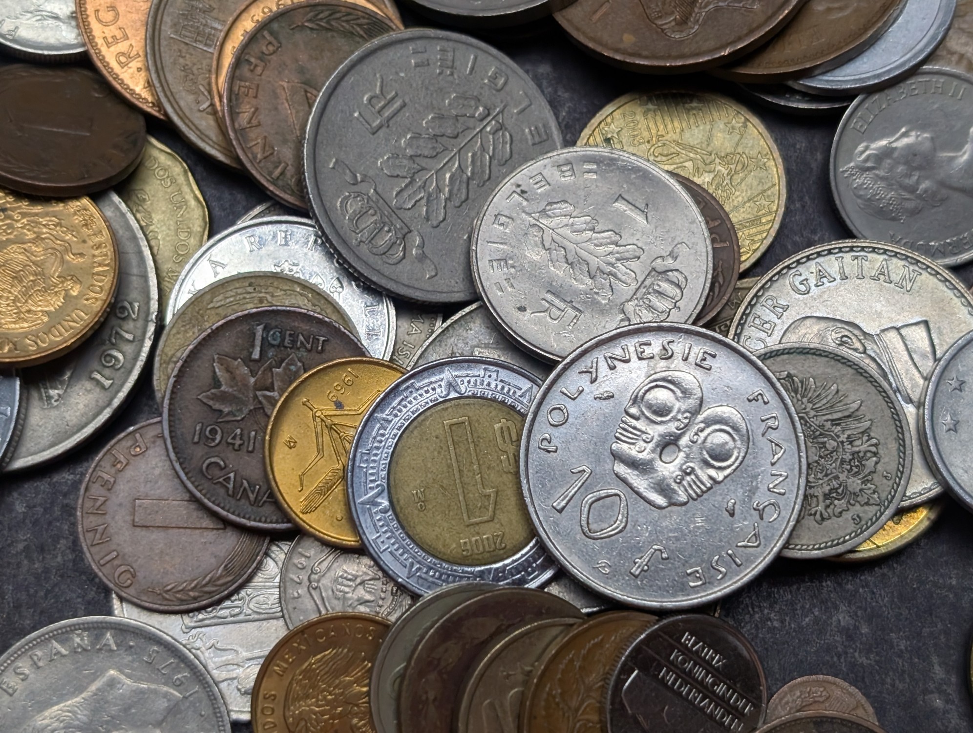 (65+) Assorted Unsearched Foreign Coins