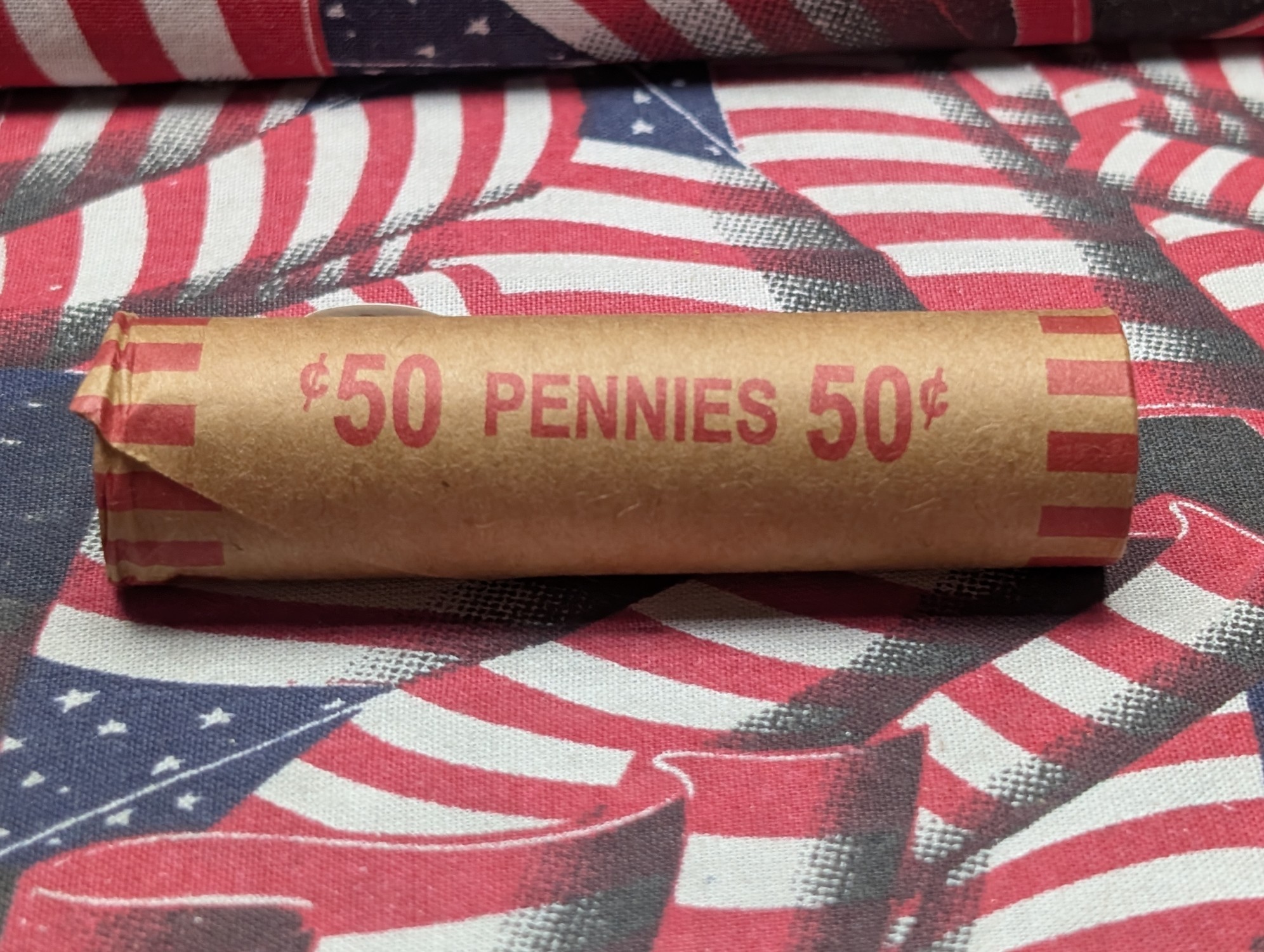 Unsearched Wrapped Roll of Lincoln Wheat Cents - Ends 1941/Reverse