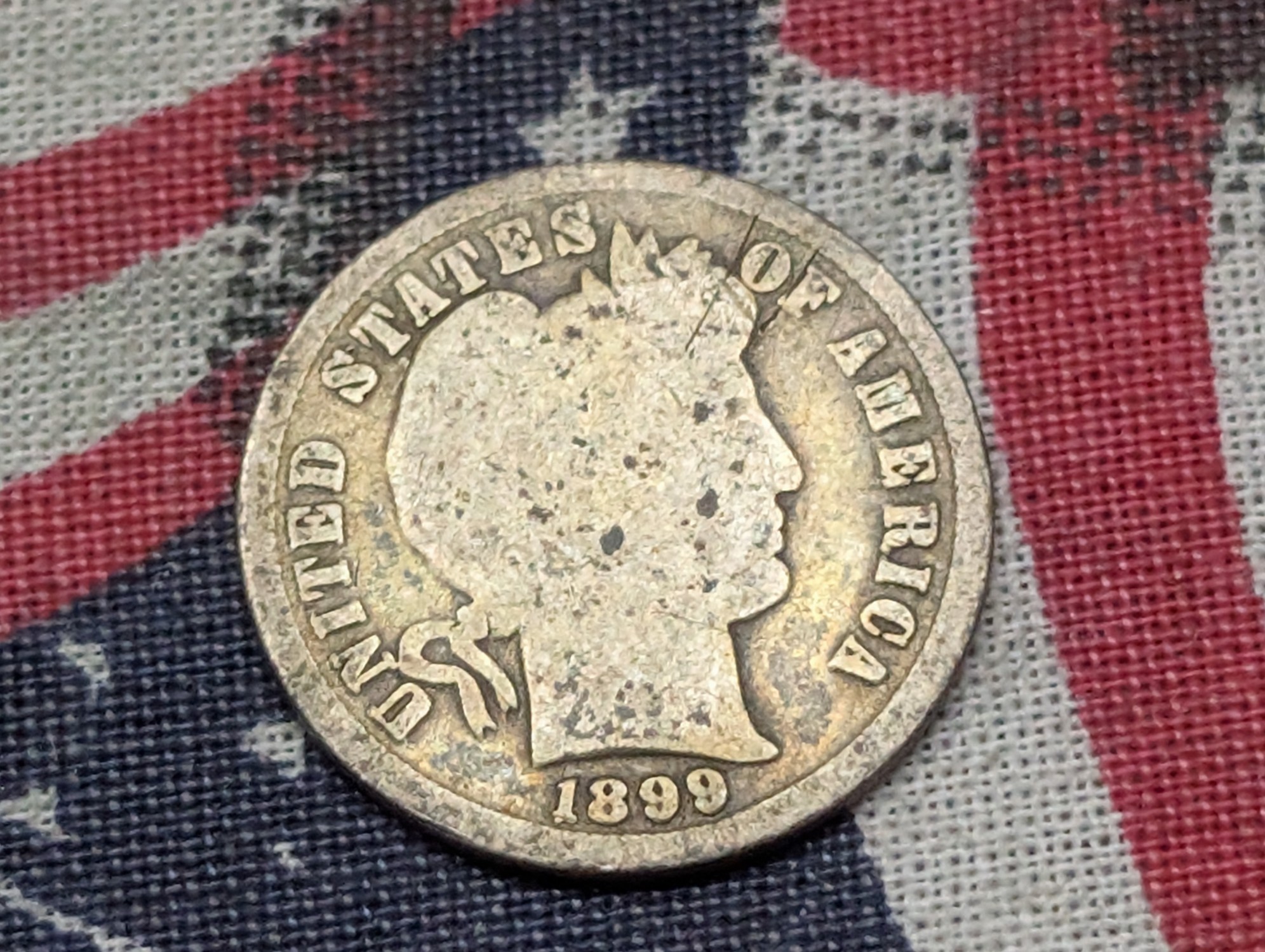 1899 Barber 90% Silver Dime
