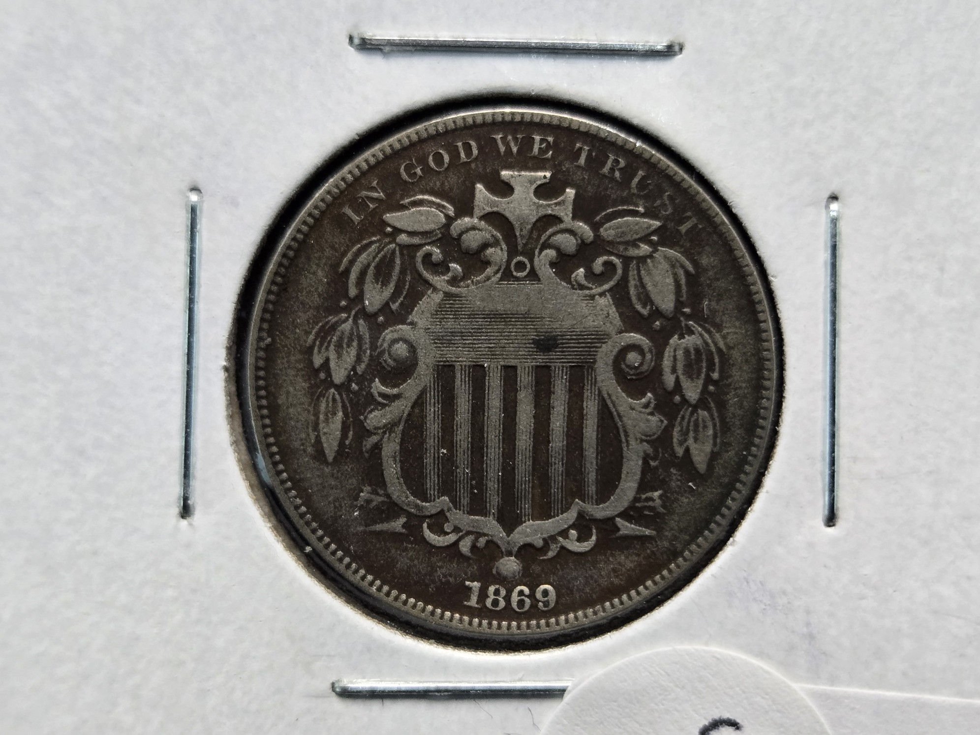 1869 Shield Nickel, Great Detail