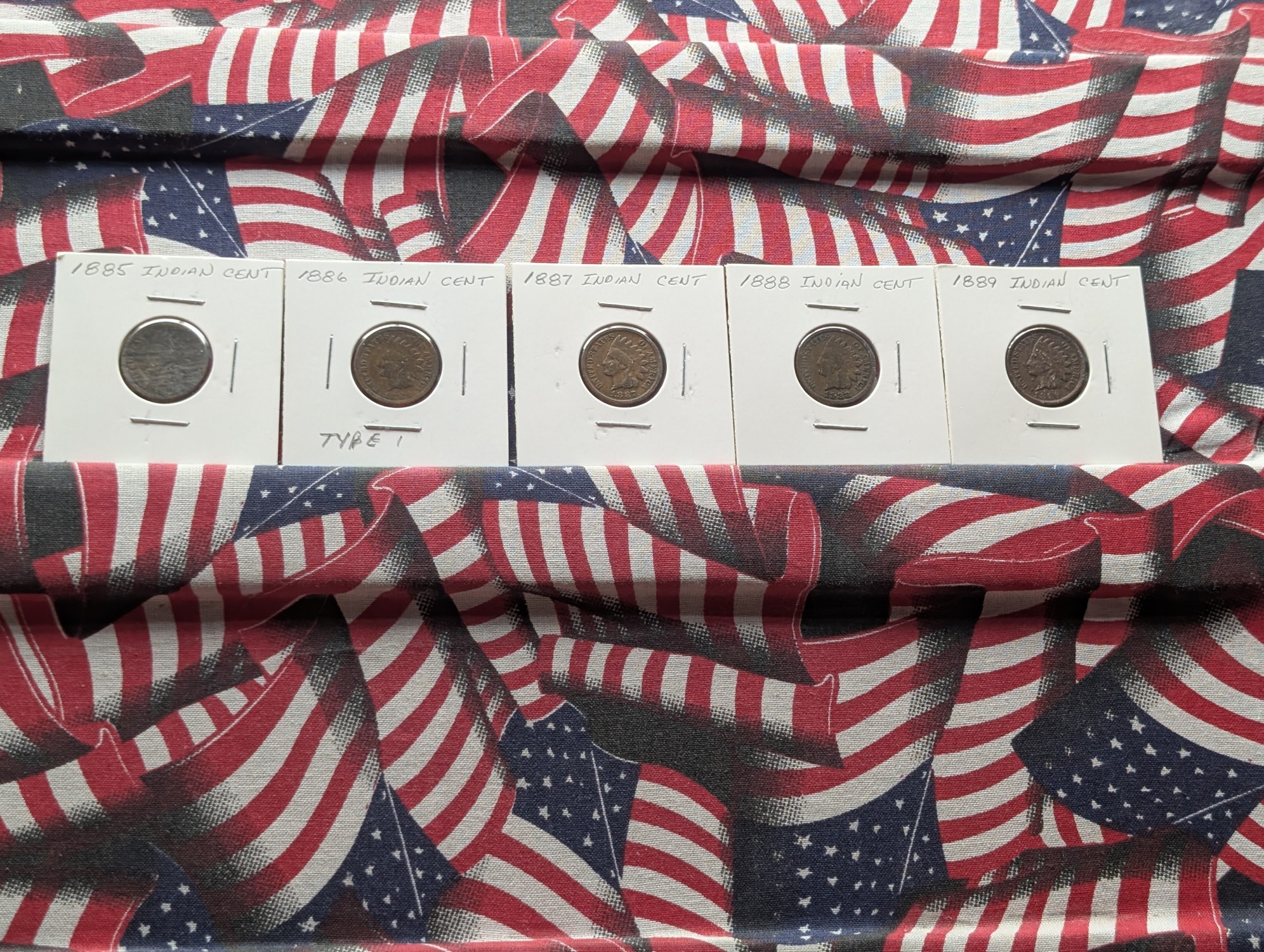 1885, 1886, 1887, 1888, and 1889 Indian Head Cents