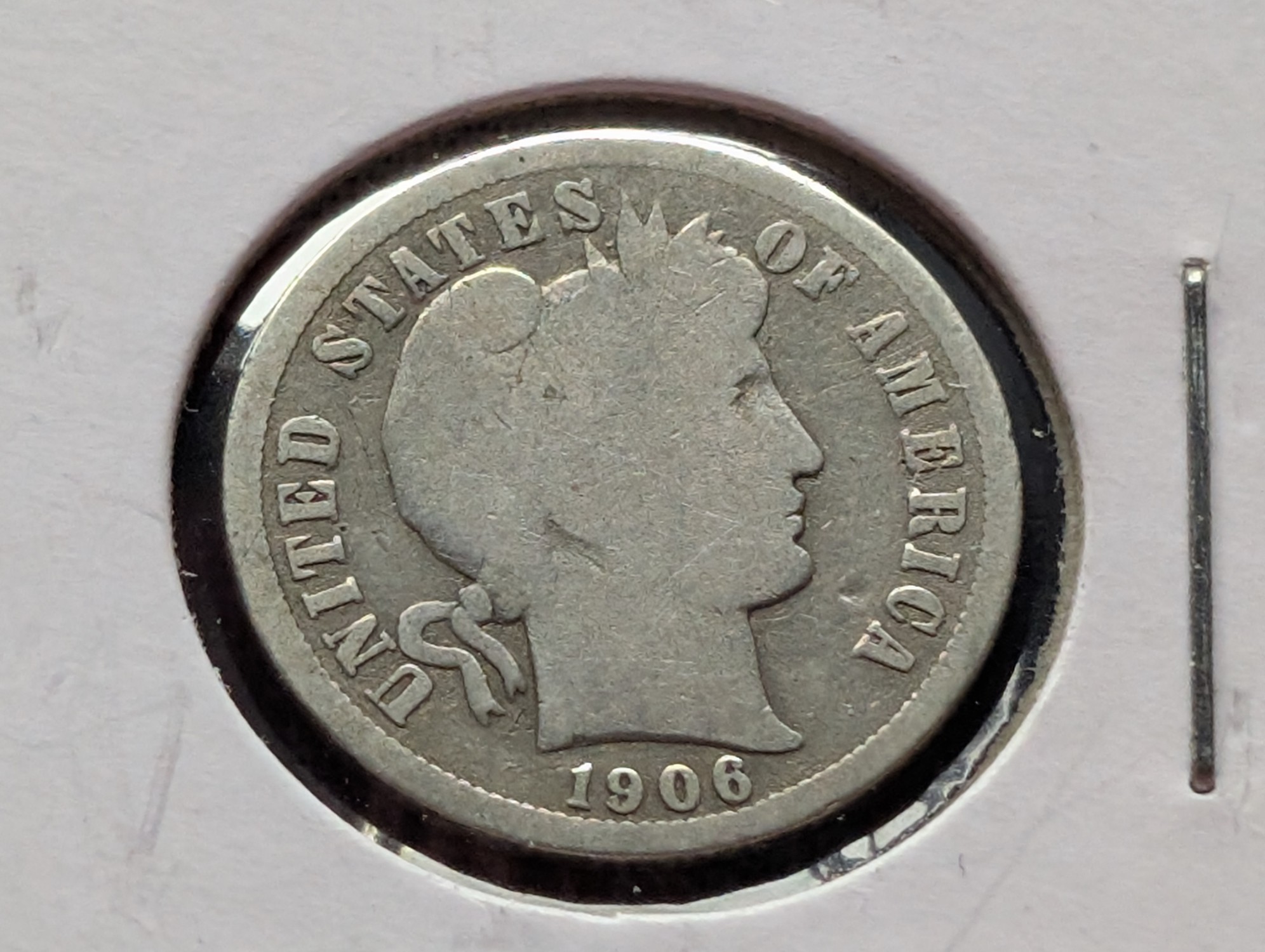 1906 Barber 90% Silver Dime