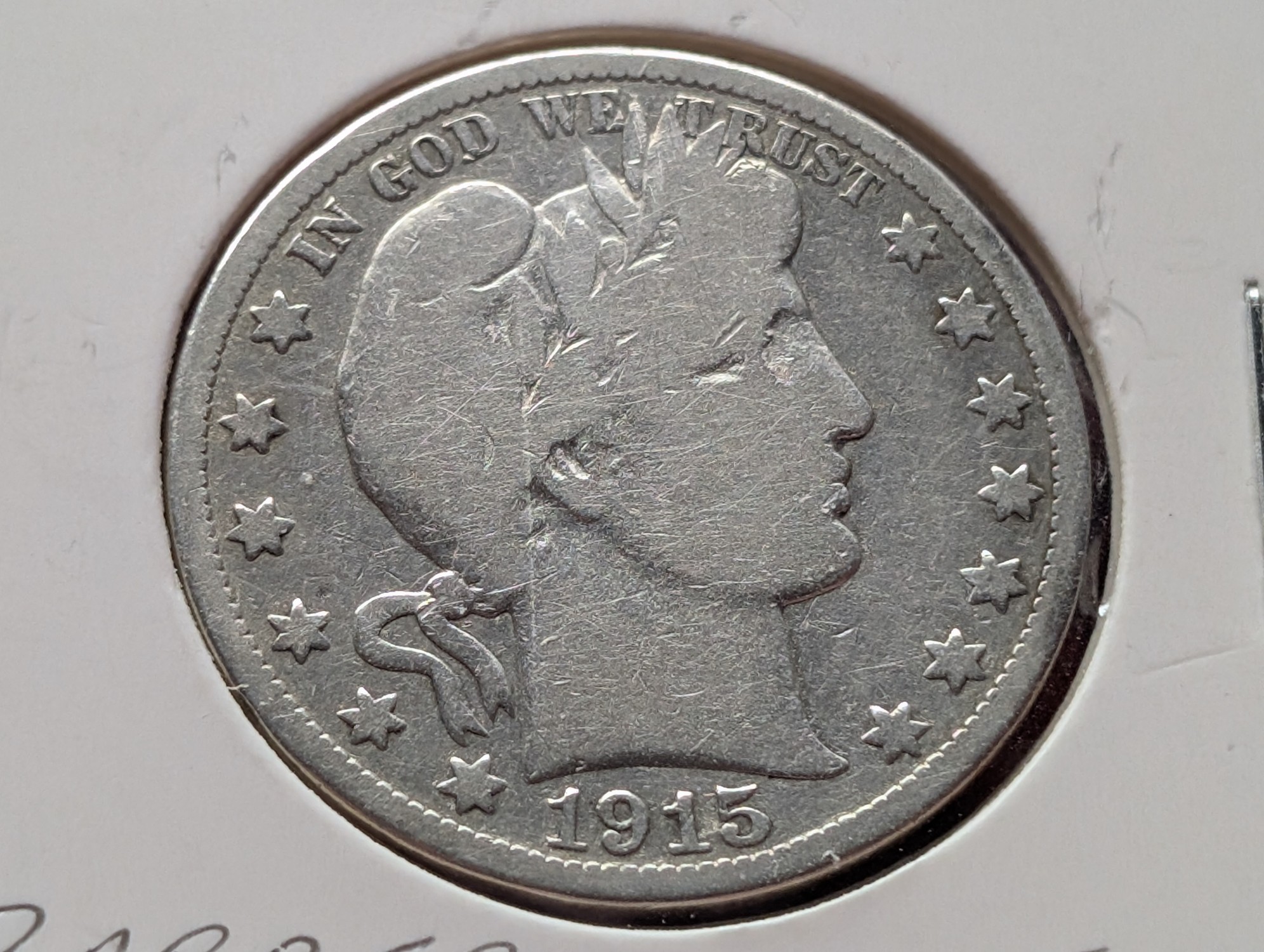 1915 Barber 90% Silver Half Dollar