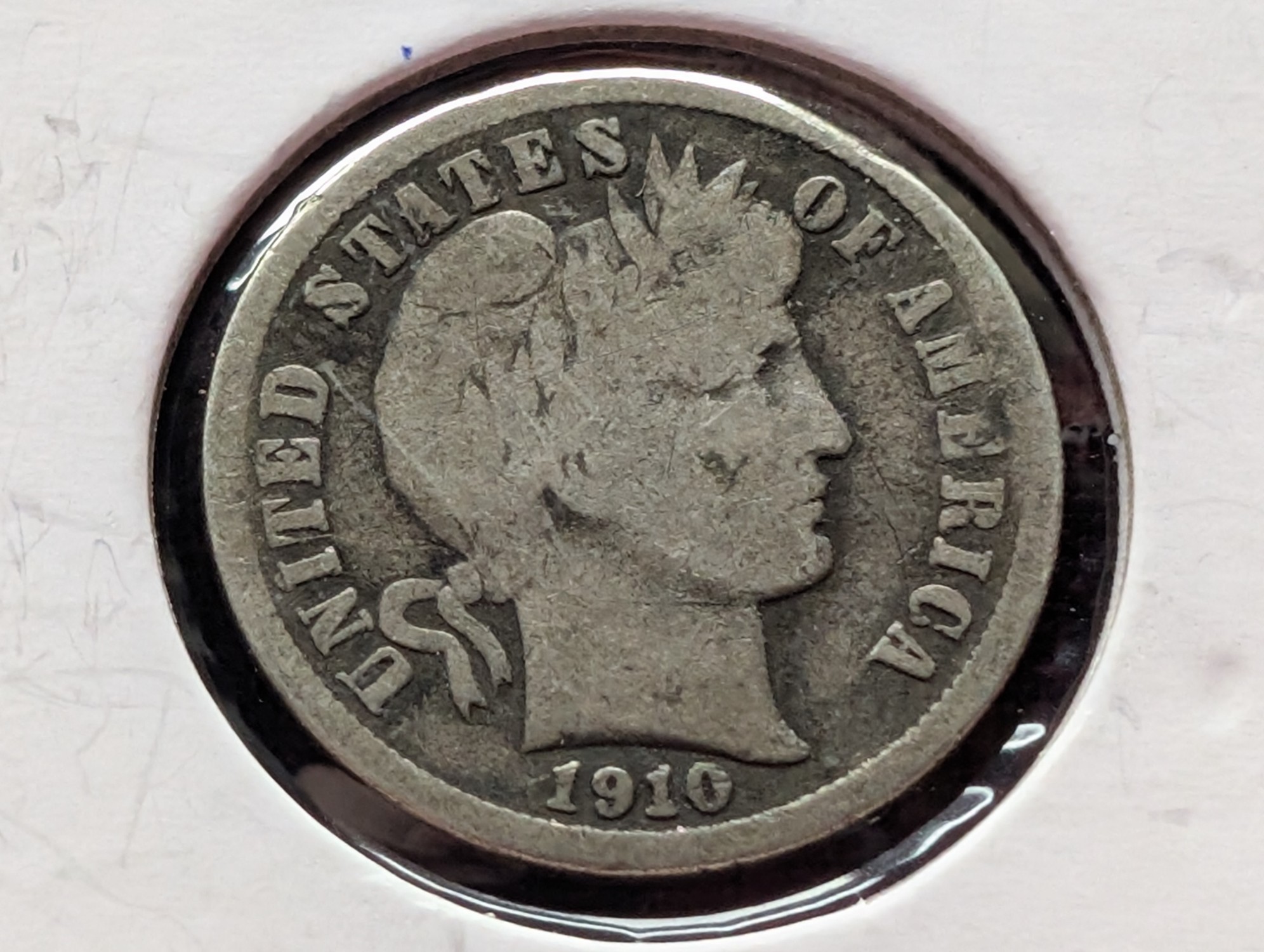 1910 Barber 90% Silver Dime