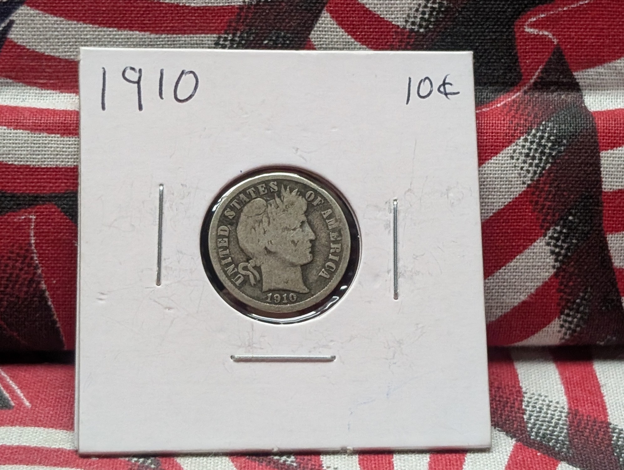 1910 Barber 90% Silver Dime