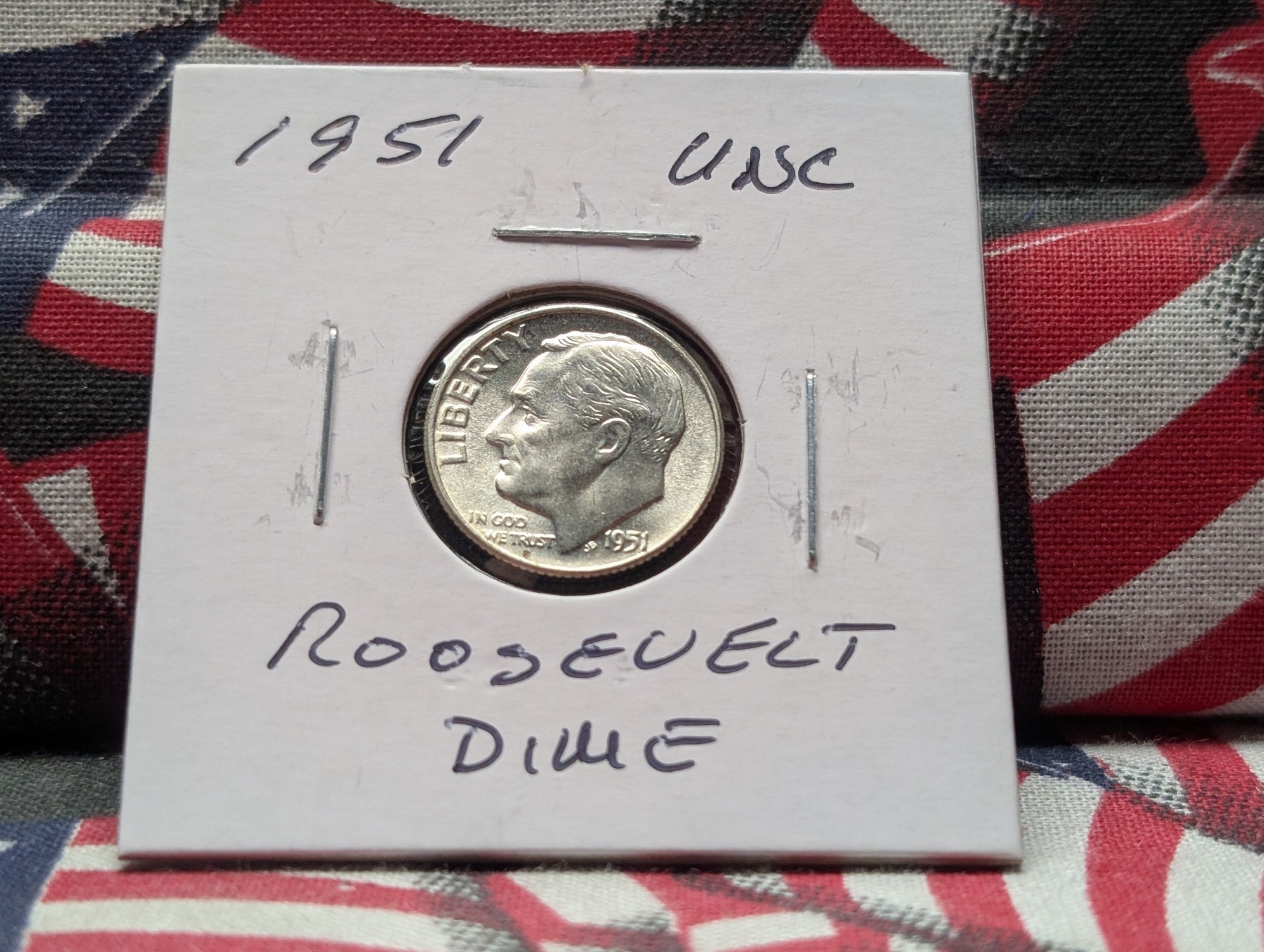 1951 Roosevelt 90% Silver Dime - UNC.