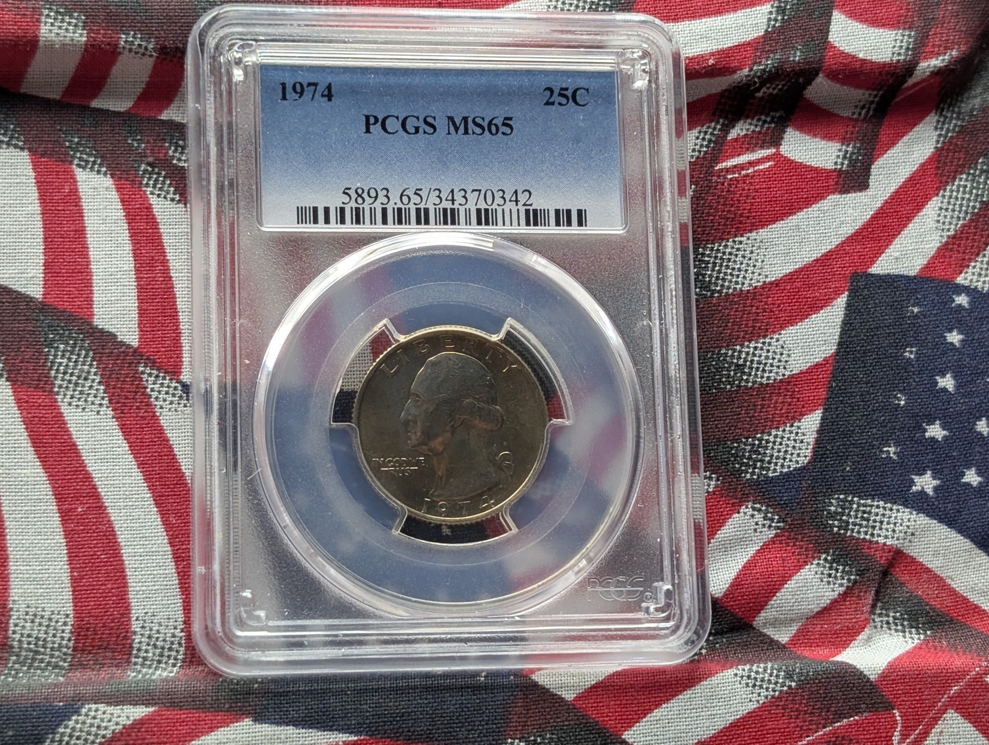 1974 Washington Quarter PCGS MS65