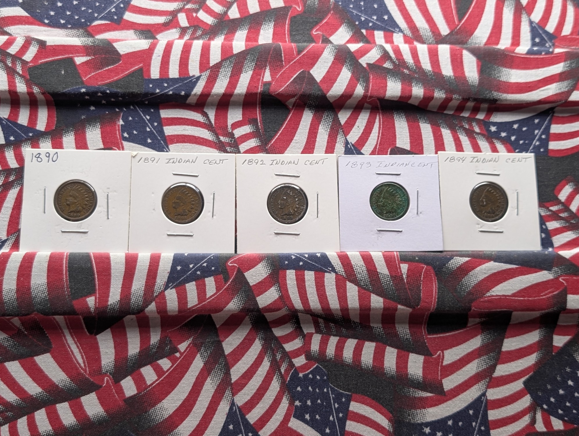 1890, 1891, 1892, 1893, and 1894 Indian Head Cents