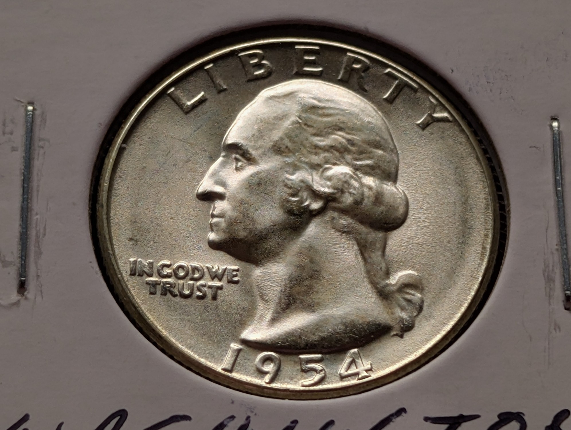 1954-S Washington 90% Silver Quarter - UNC.