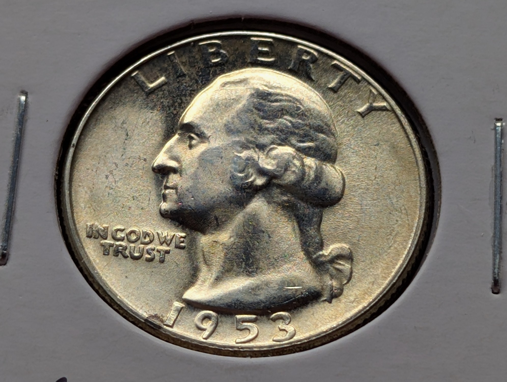 1953-S Washington 90% Silver Quarter - UNC.