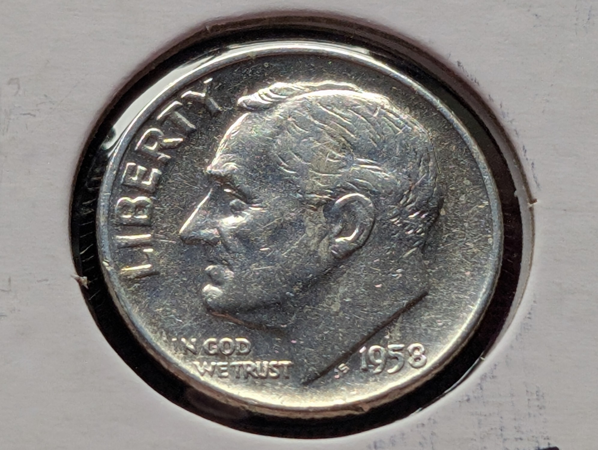 1958-D Roosevelt 90% Silver Dime
