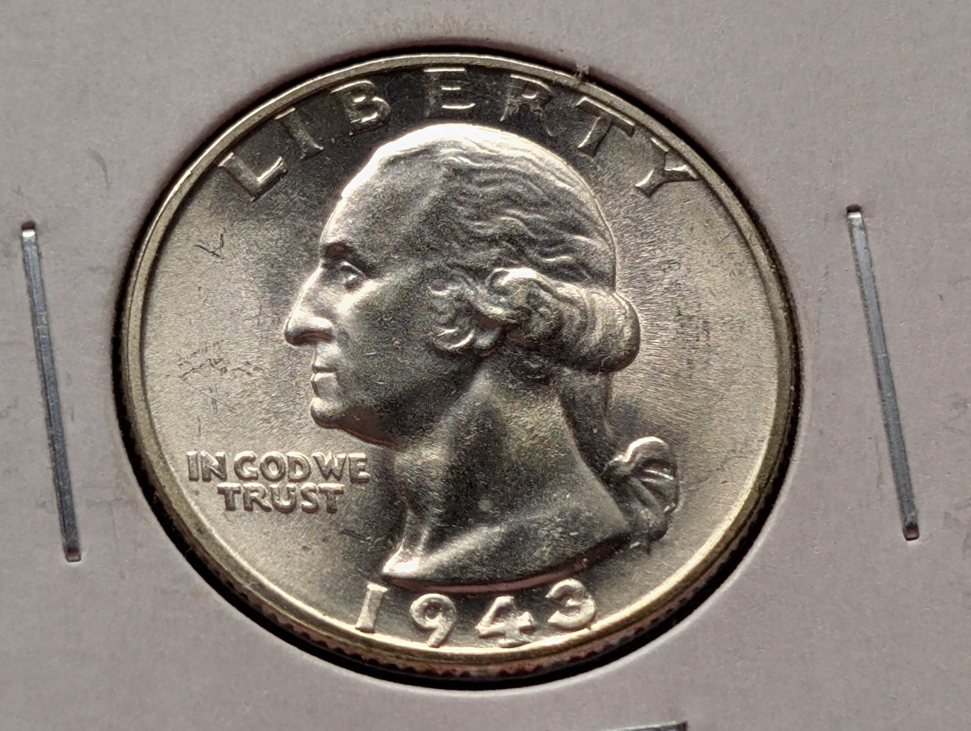 1943 Washington 90% Silver Quarter
