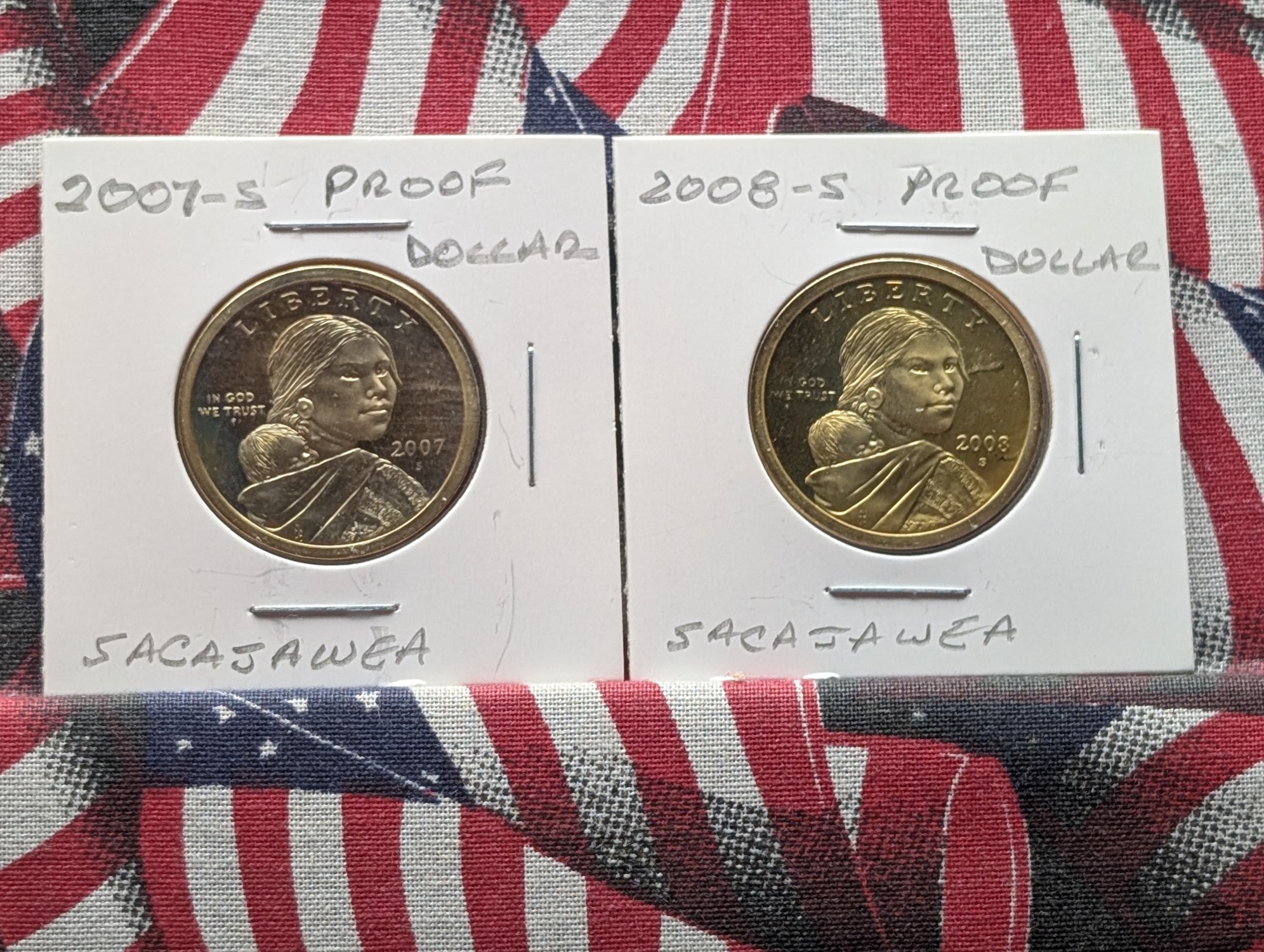 2007-S & 2008-S Sacagawea Proof Dollars