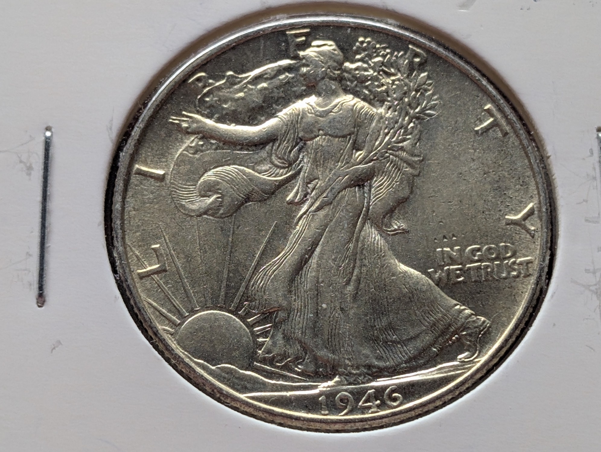 1946 Walking Liberty 90% Silver Half Dollar - UNC.