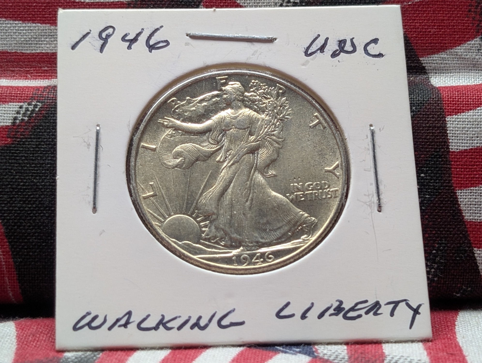 1946 Walking Liberty 90% Silver Half Dollar - UNC.