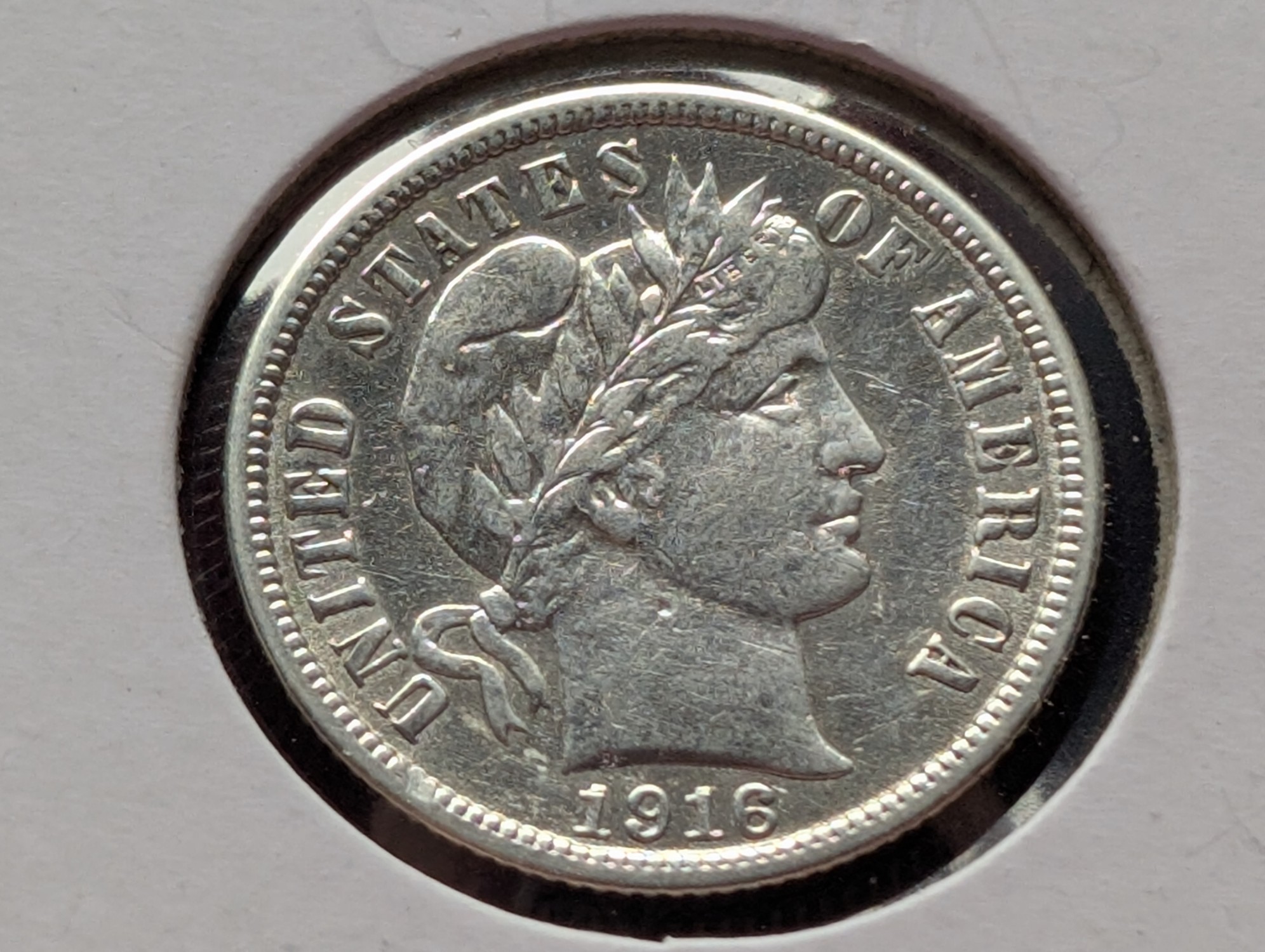 1916 Barber 90% Silver Dime