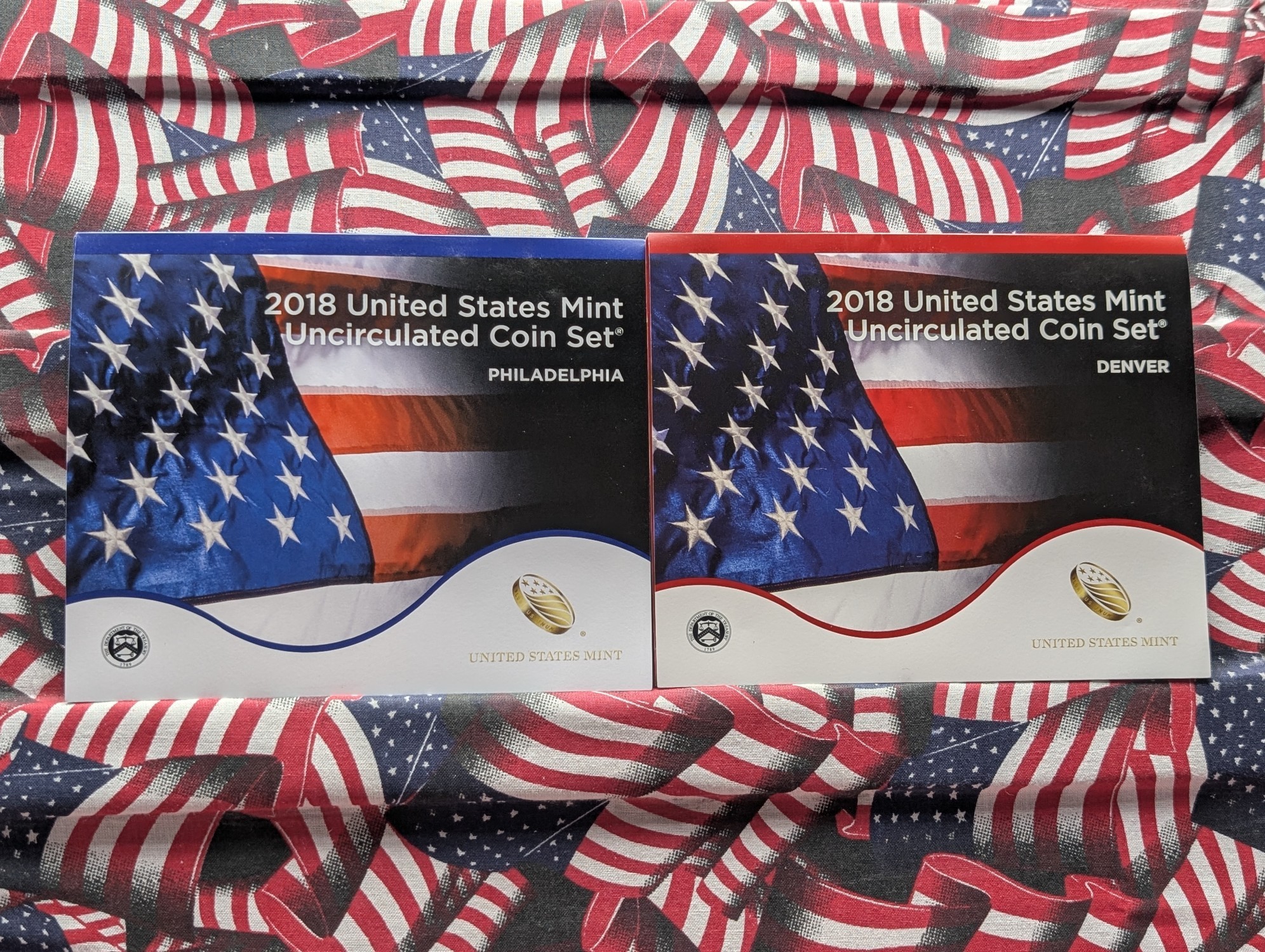 2018-P&D U.S. Mint Unc. Coin Set with ATB Quarters and Sacagawea Dollar in OGP w/ COA