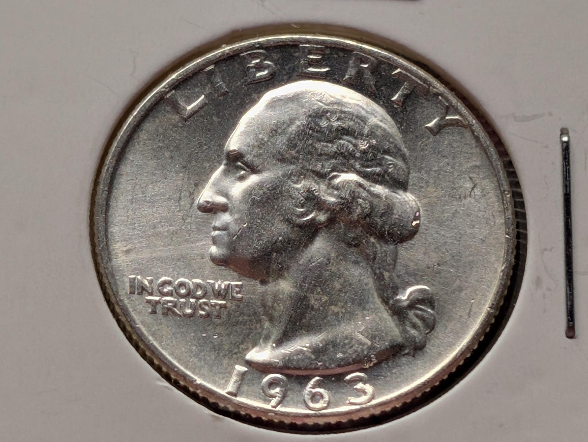 1963-D Washington 90% Silver Quarter - UNC.