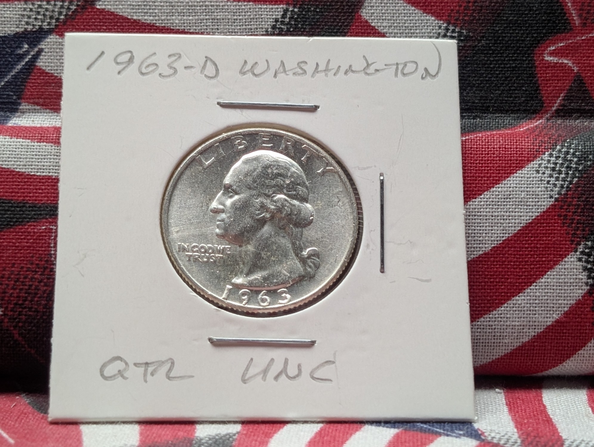 1963-D Washington 90% Silver Quarter - UNC.