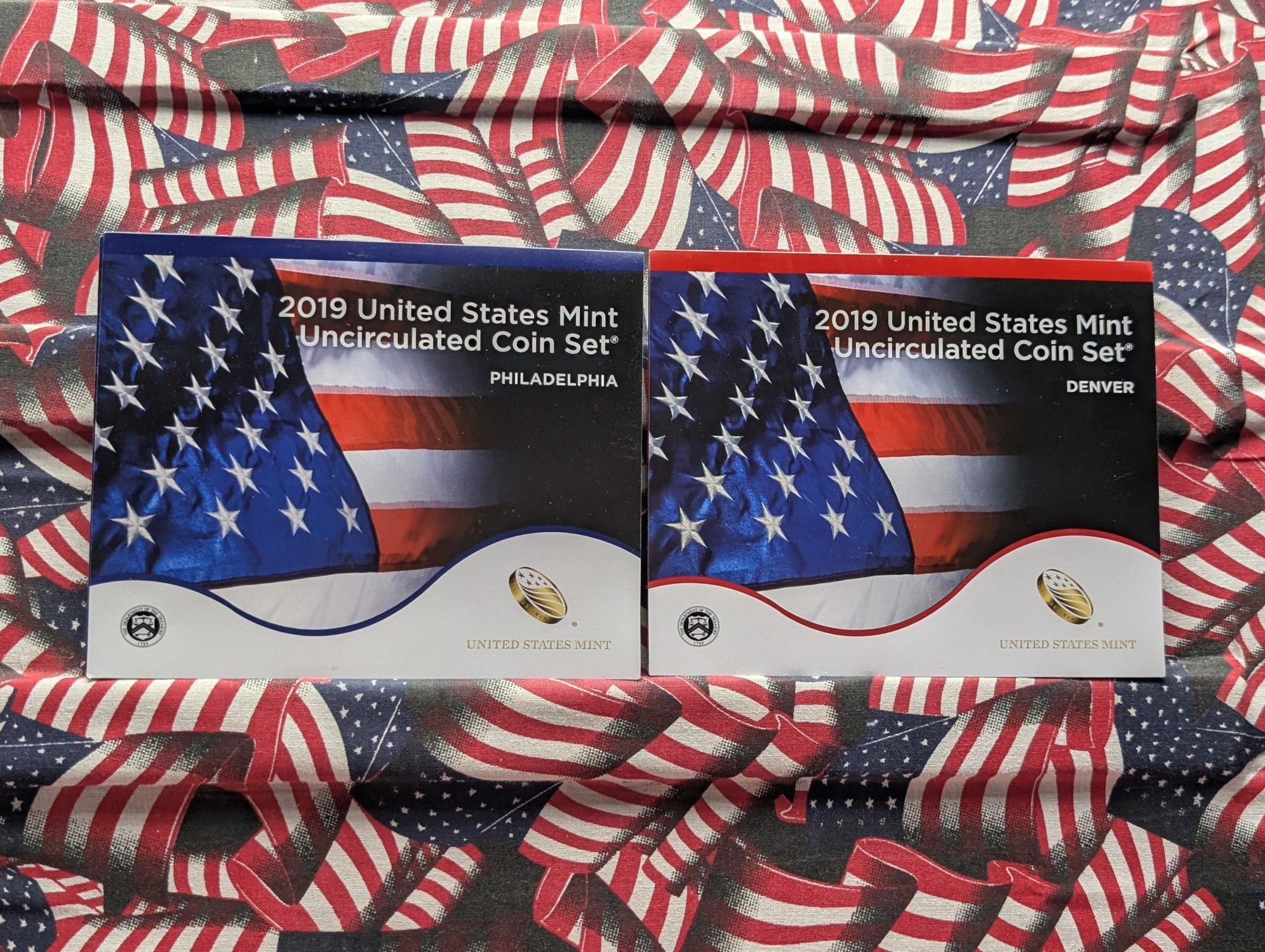 2019-P&D U.S. Unc. Mint Coin Set with ATB Quarters and Sacagawea Dollar in OGP w/ COA