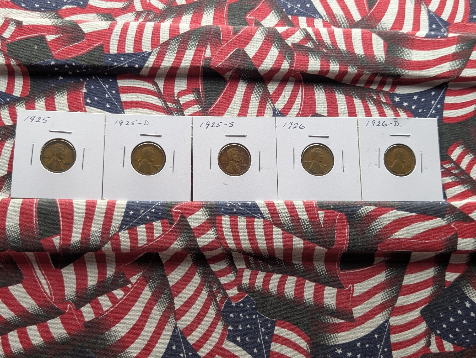 1925, 1925-D, 1925-S, 1926, & 1926-D Lincoln Wheat Cents