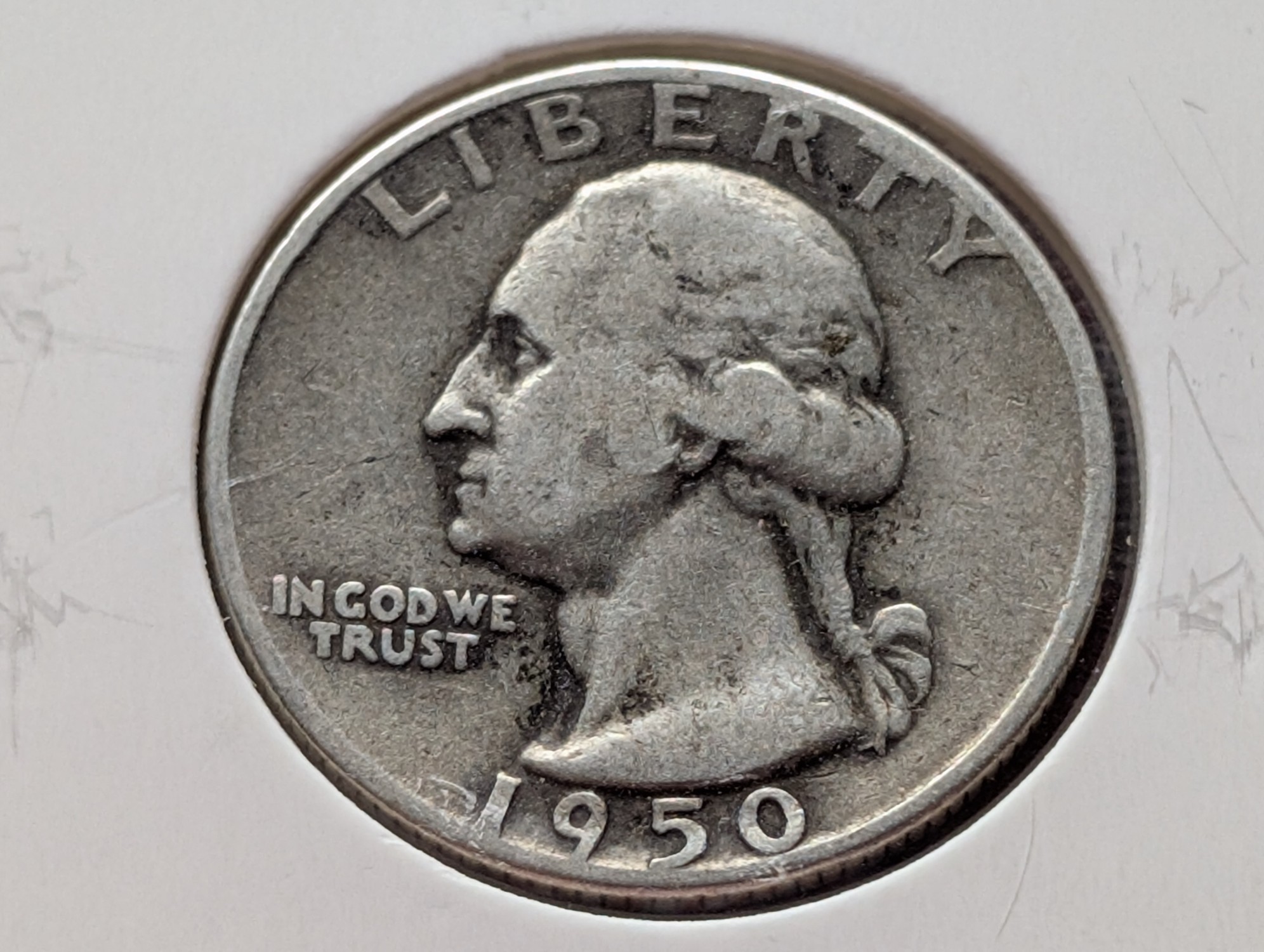 1950-D Washington 90% Silver Quarter
