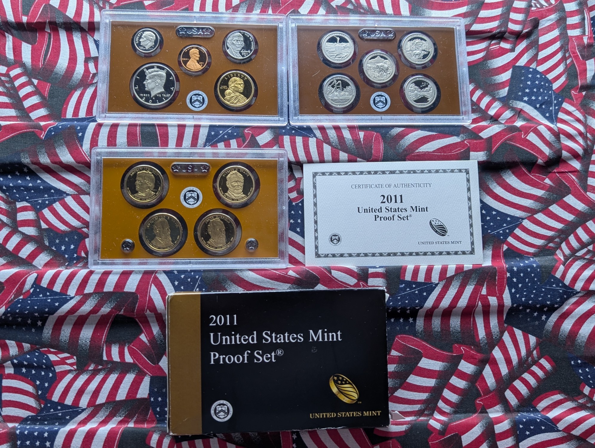 2011-S U.S. Mint Proof Set with Presidential Dollars, Sacagawea Dollar, and ATB Quarters in OGP w/ COA