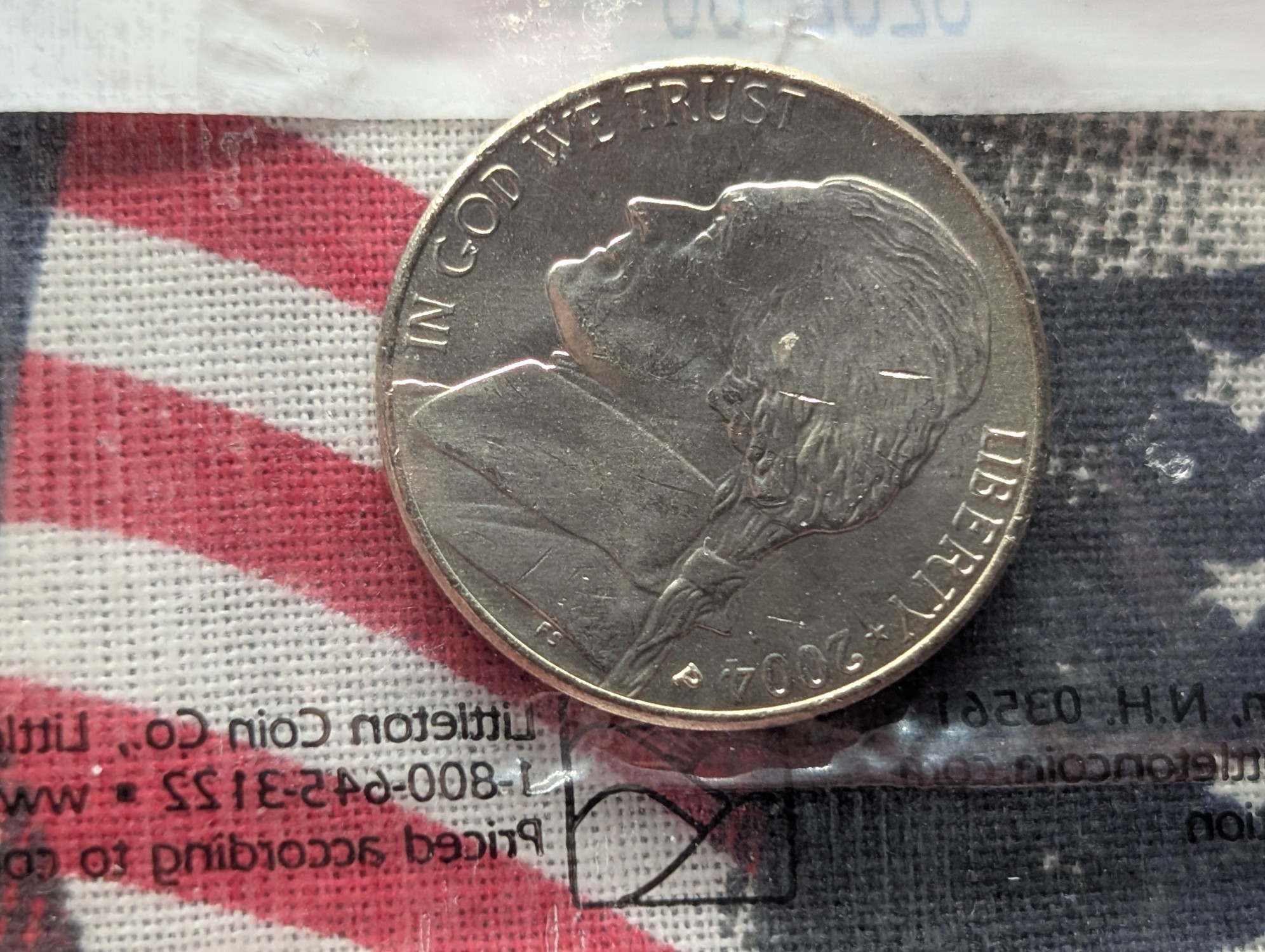 2004-P Keelboat Jefferson Nickel, Uncirculated-60 in Littleton Packaging