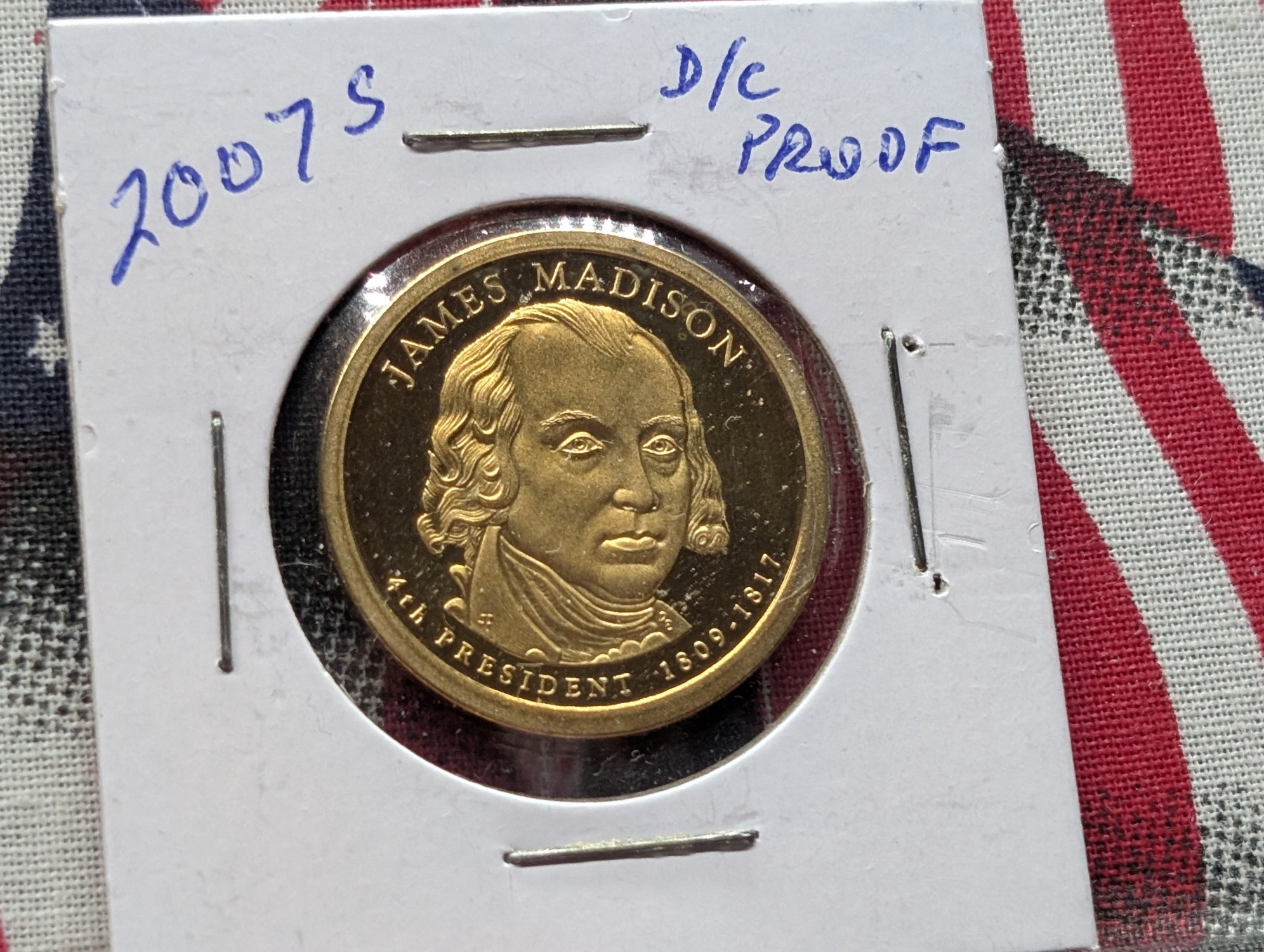 2007-S Proof James Madison Presidential Dollar