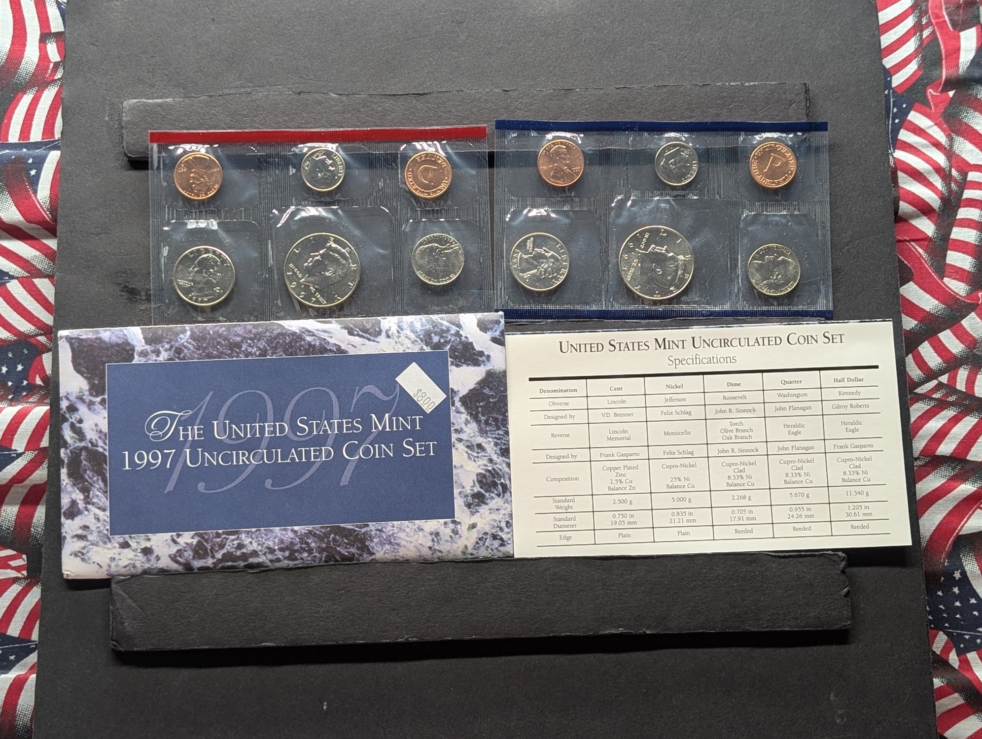 1997 P&D U.S. Mint Uncirculated Coin Set In OGP With COA