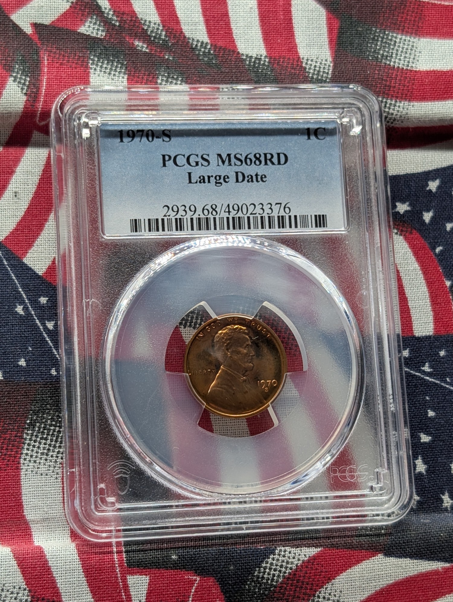1970-S Large Date Lincoln Memorial Cent PCGS MS68RD