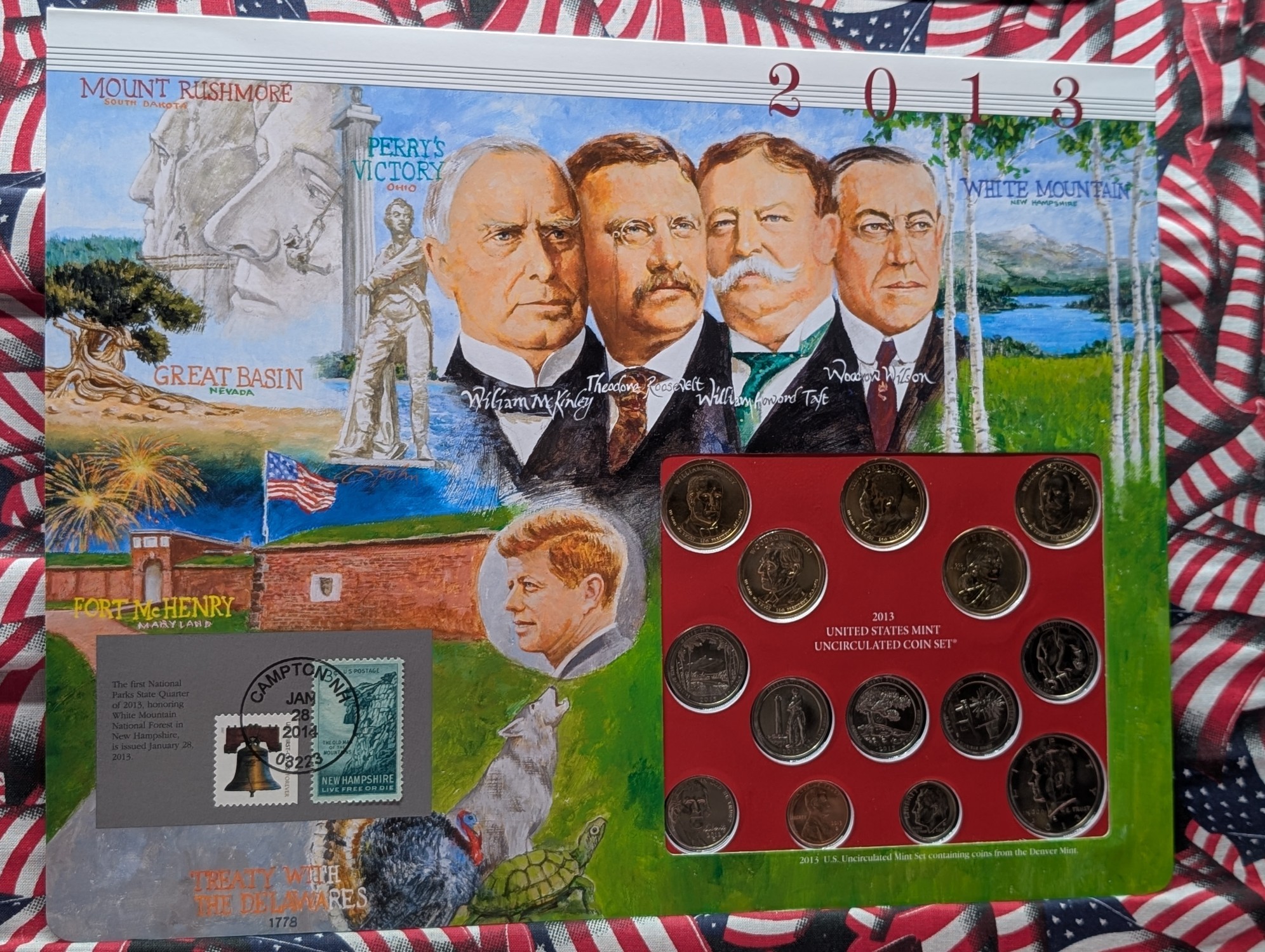 2013-D Only U.S. Mint Uncirculated Coin Set With State Quarters From The Postal Commemorative Society