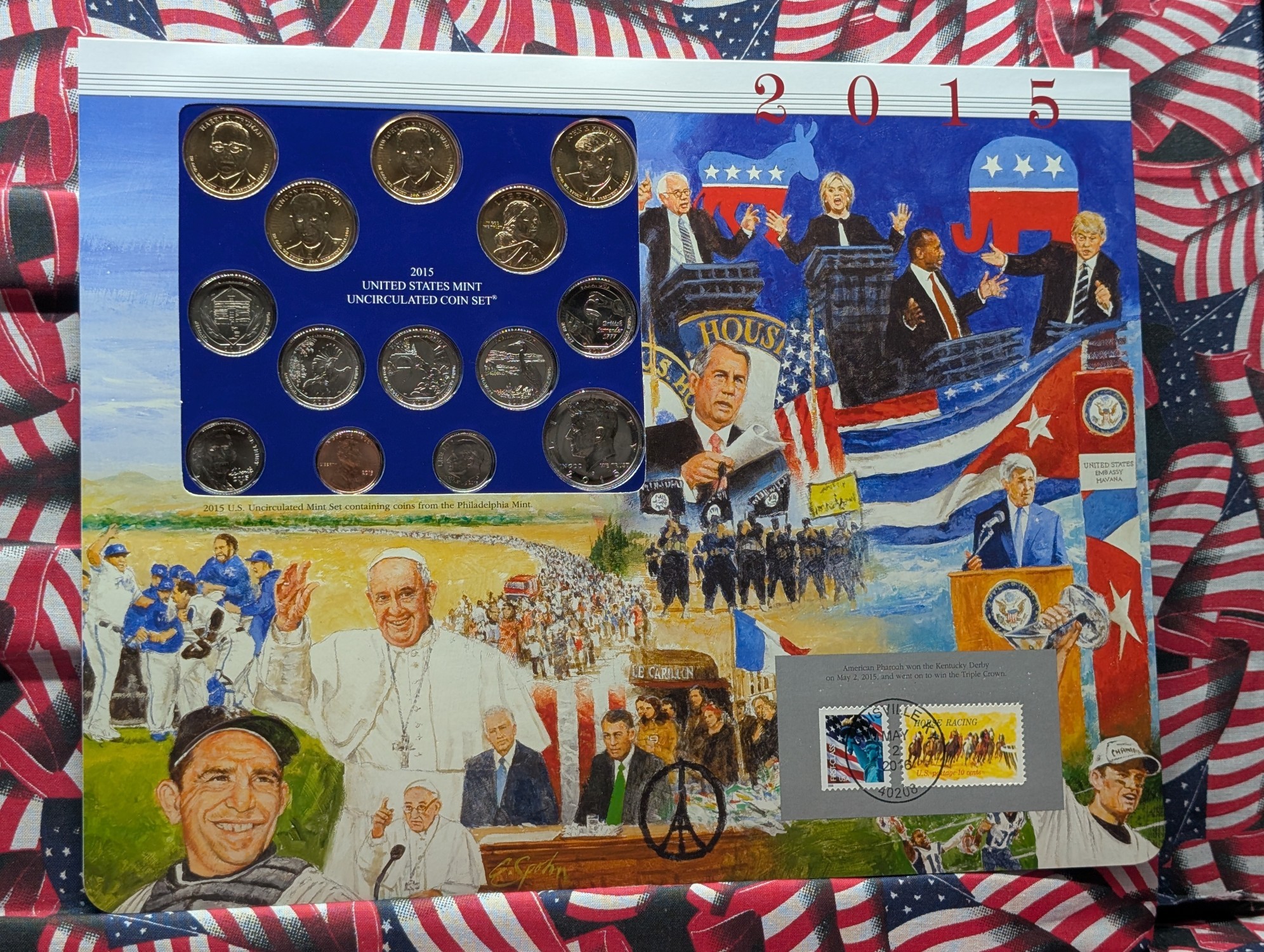 2015-P Only U.S. Mint Uncirculated Coin Set With State Quarters From The Postal Commemorative Society