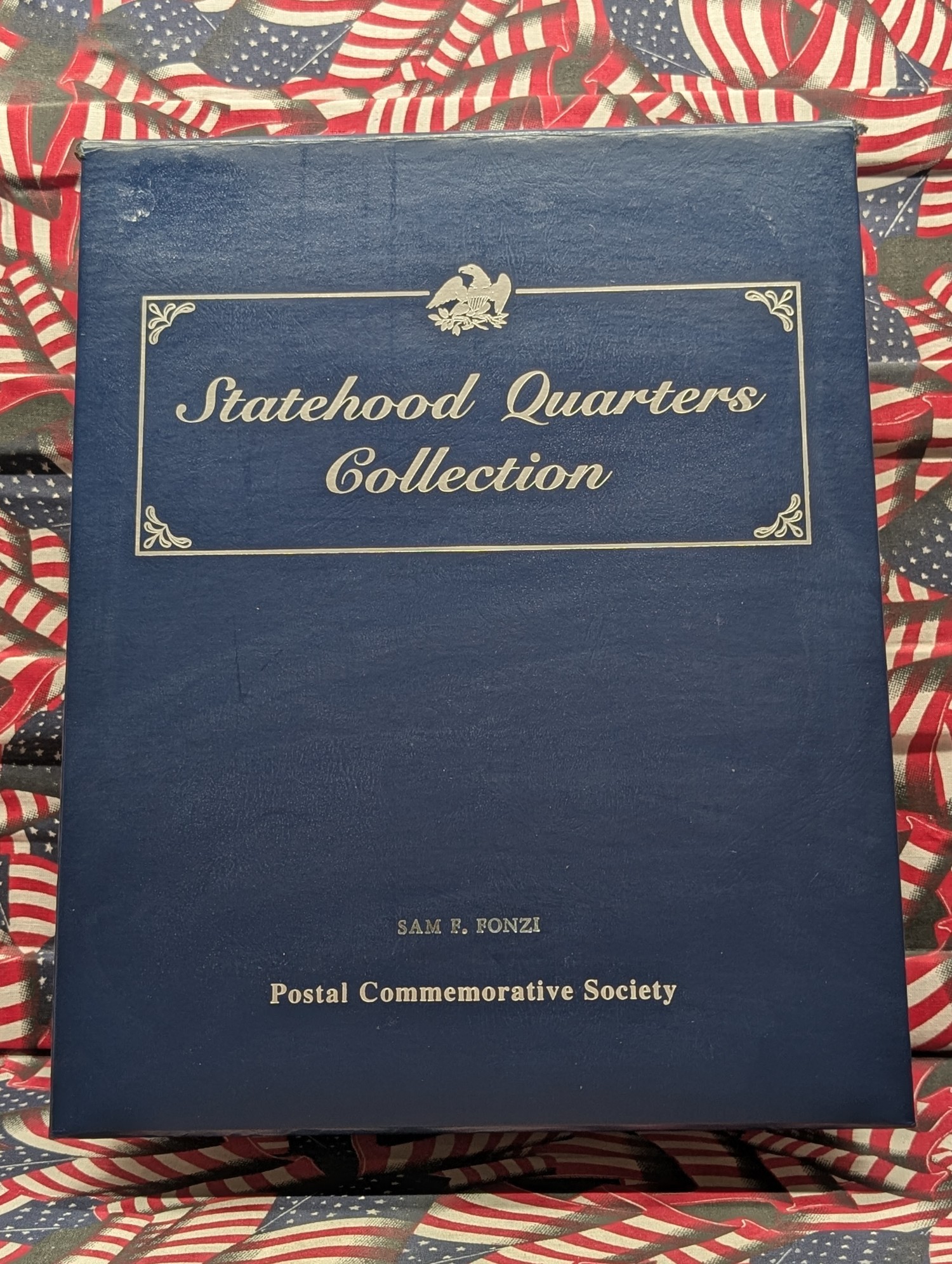 Statehood Quarters Collection Album From The Postal Commemorative Society, Quarters And Stamps On Each Page, 36 Coins Total