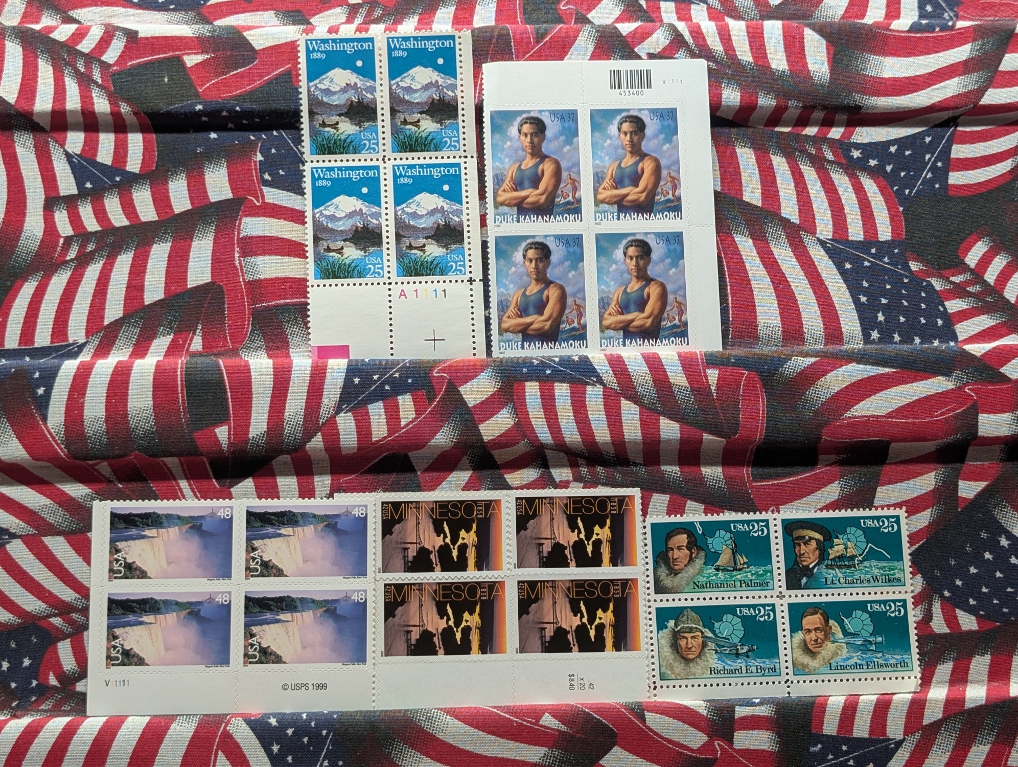 (5) Assorted U.S. Plate Blocks, All Mint, Original Gum, Never Hinged