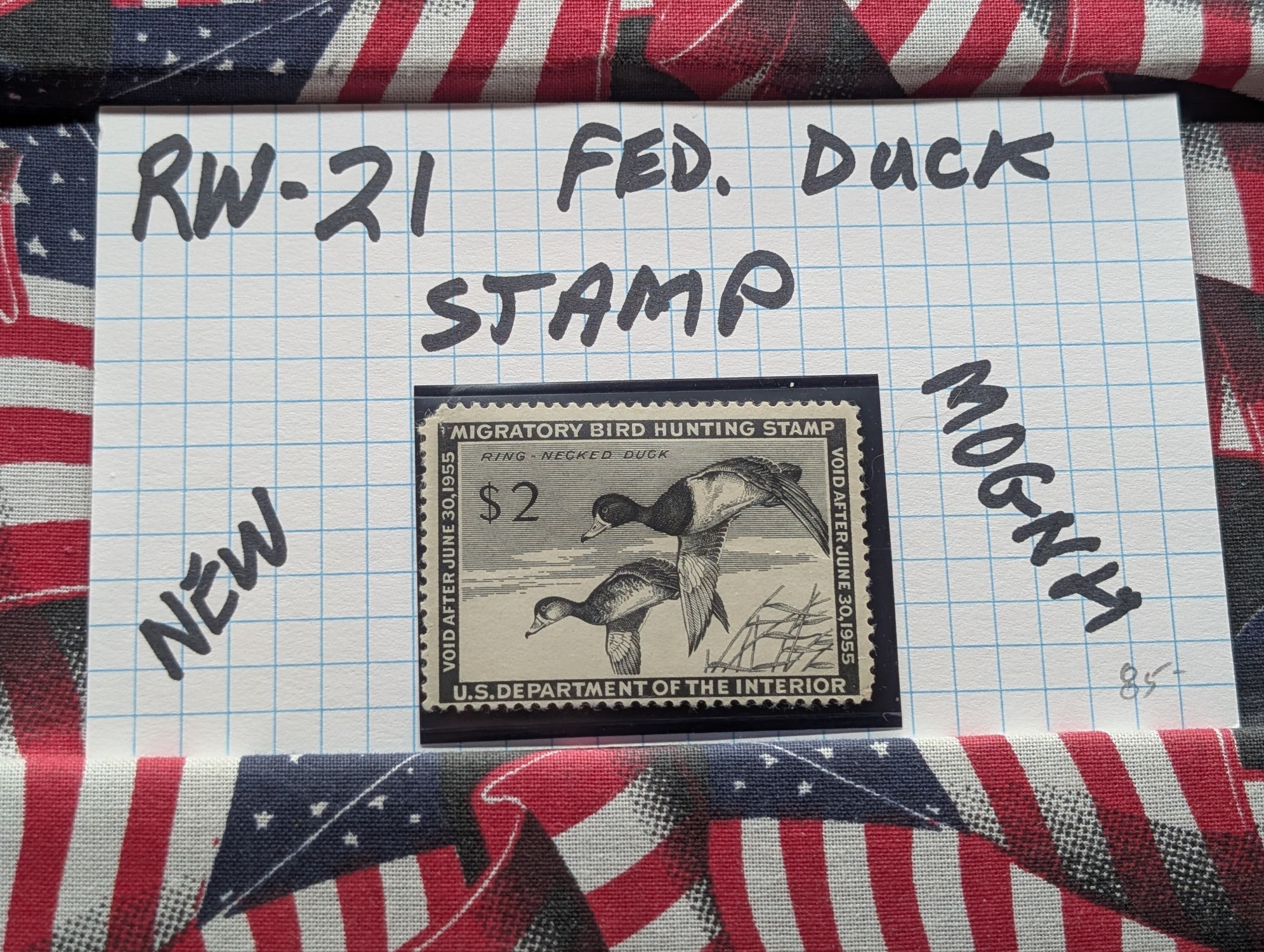 1954 Dept. Of The Interior Federal Duck Stamp, RW-21, New, Mint, Original Gum, Never Hinged