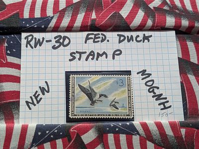1963 Dept. Of The Interior Federal Duck Stamp, RW-30, New, Mint, Original Gum, Never 