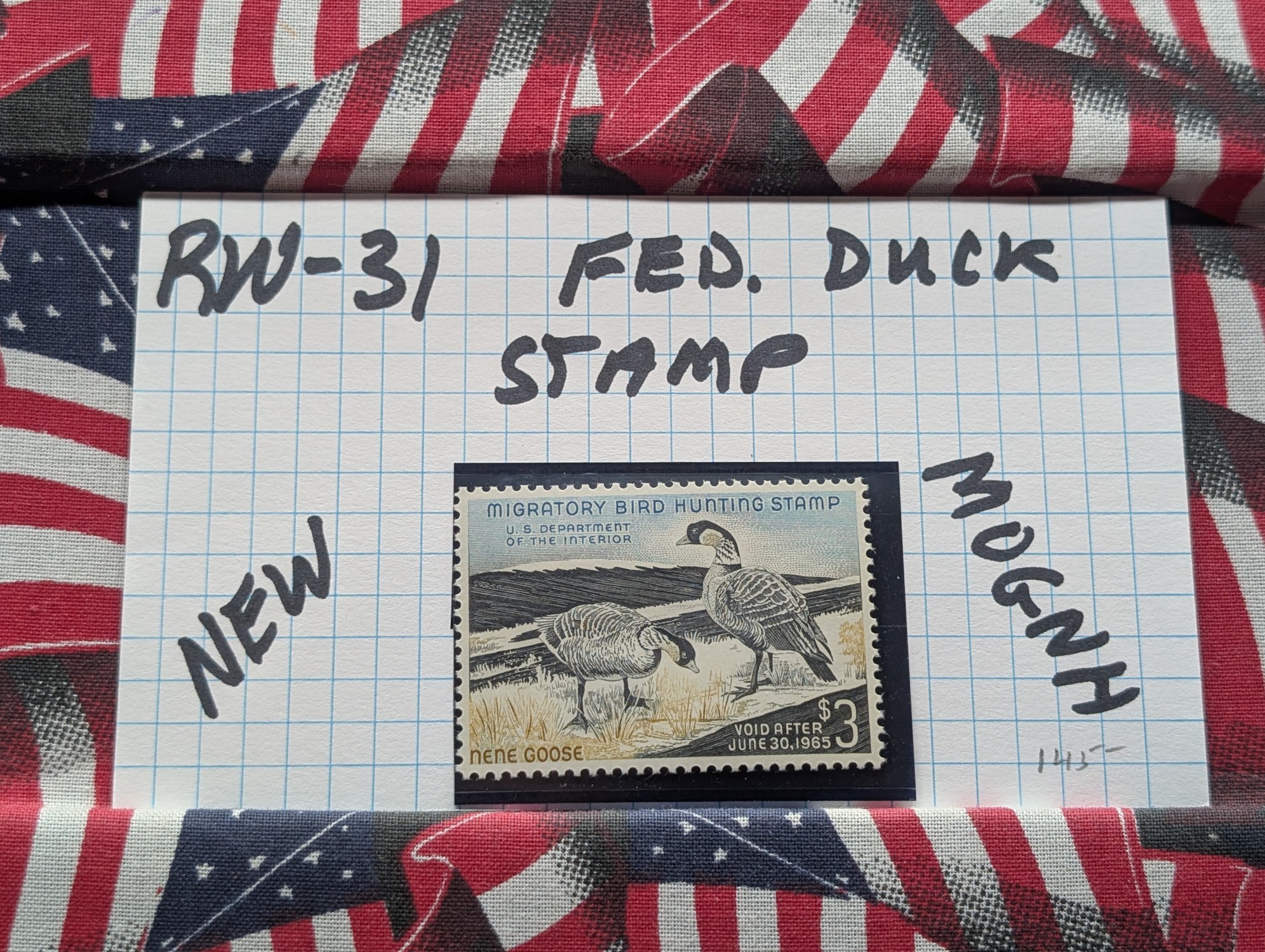 1964 Dept. Of The Interior Federal Duck Stamp, RW-31, New, Mint, Original Gum, Never Hinged