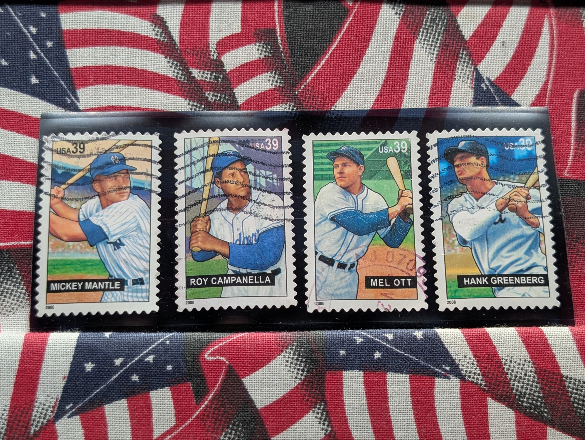 (4) Assorted Major League Baseball U.S. Stamps, Used