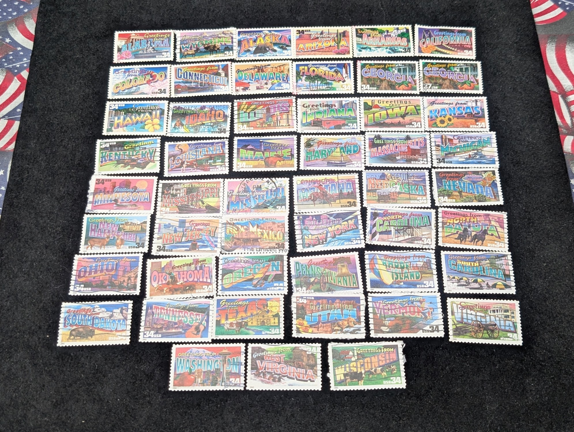 Complete Set Of U.S. State Stamps, Used