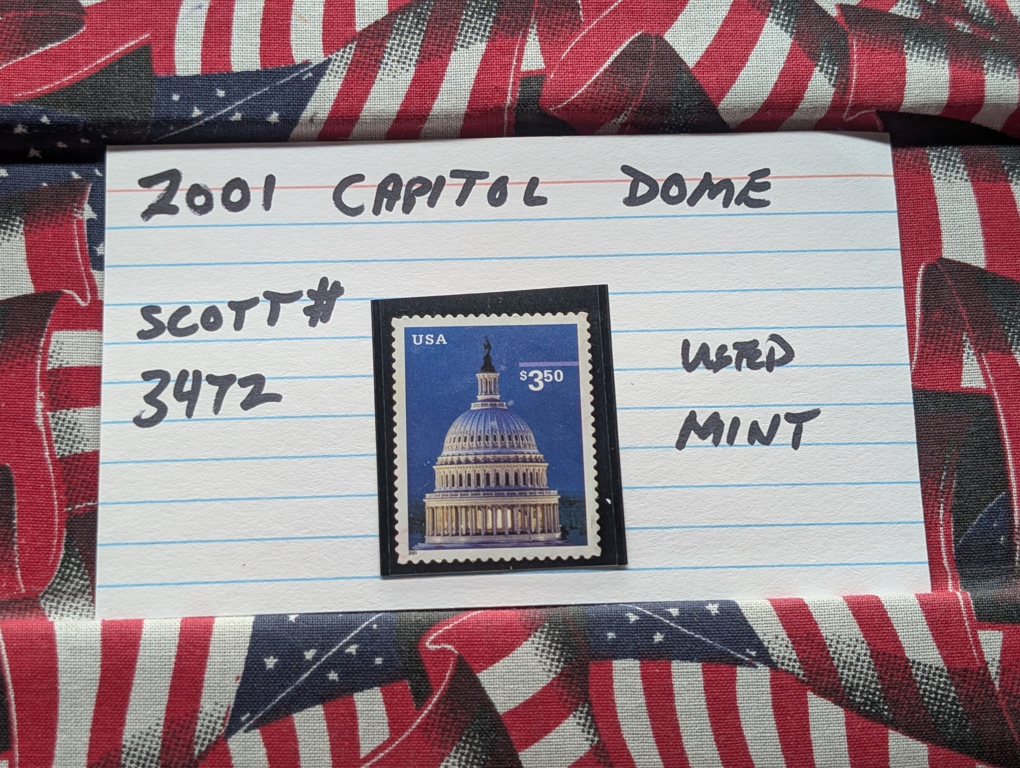 2001 Capitol Dome Stamp, Scott # 3472, Used
