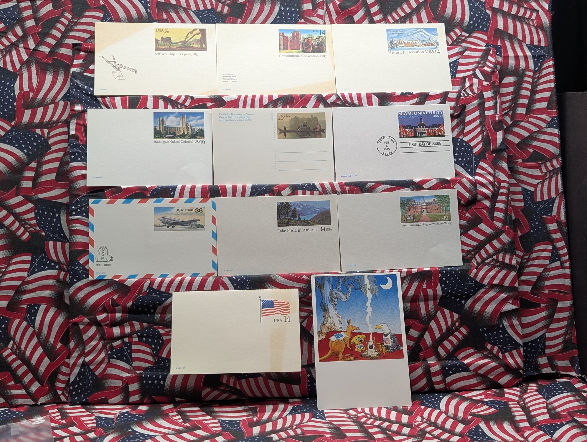 (11) Assorted U.S. Post Cards, Mint