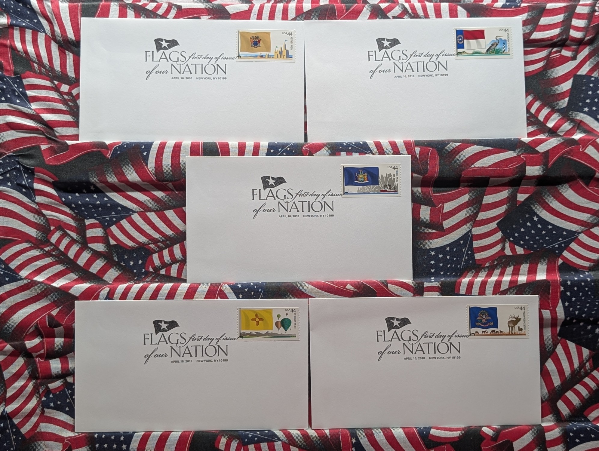 (5) Assorted Flags Of Our Nation First Day Cachets