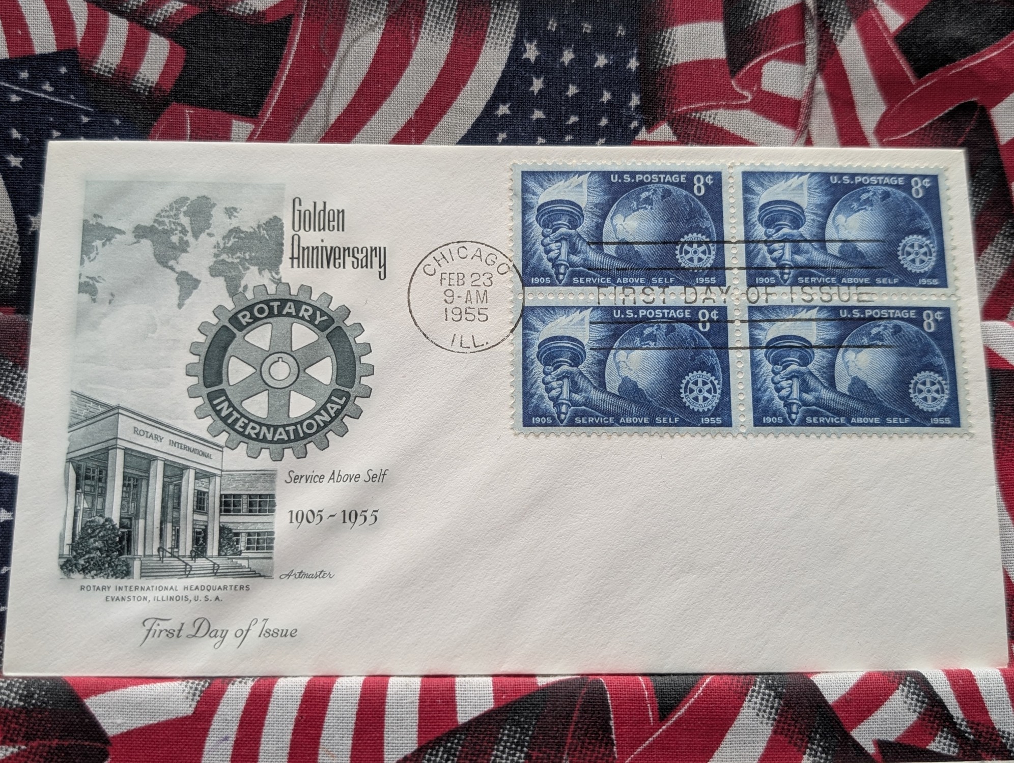 (10) Assorted U.S. Four Block First Day Issue Covers
