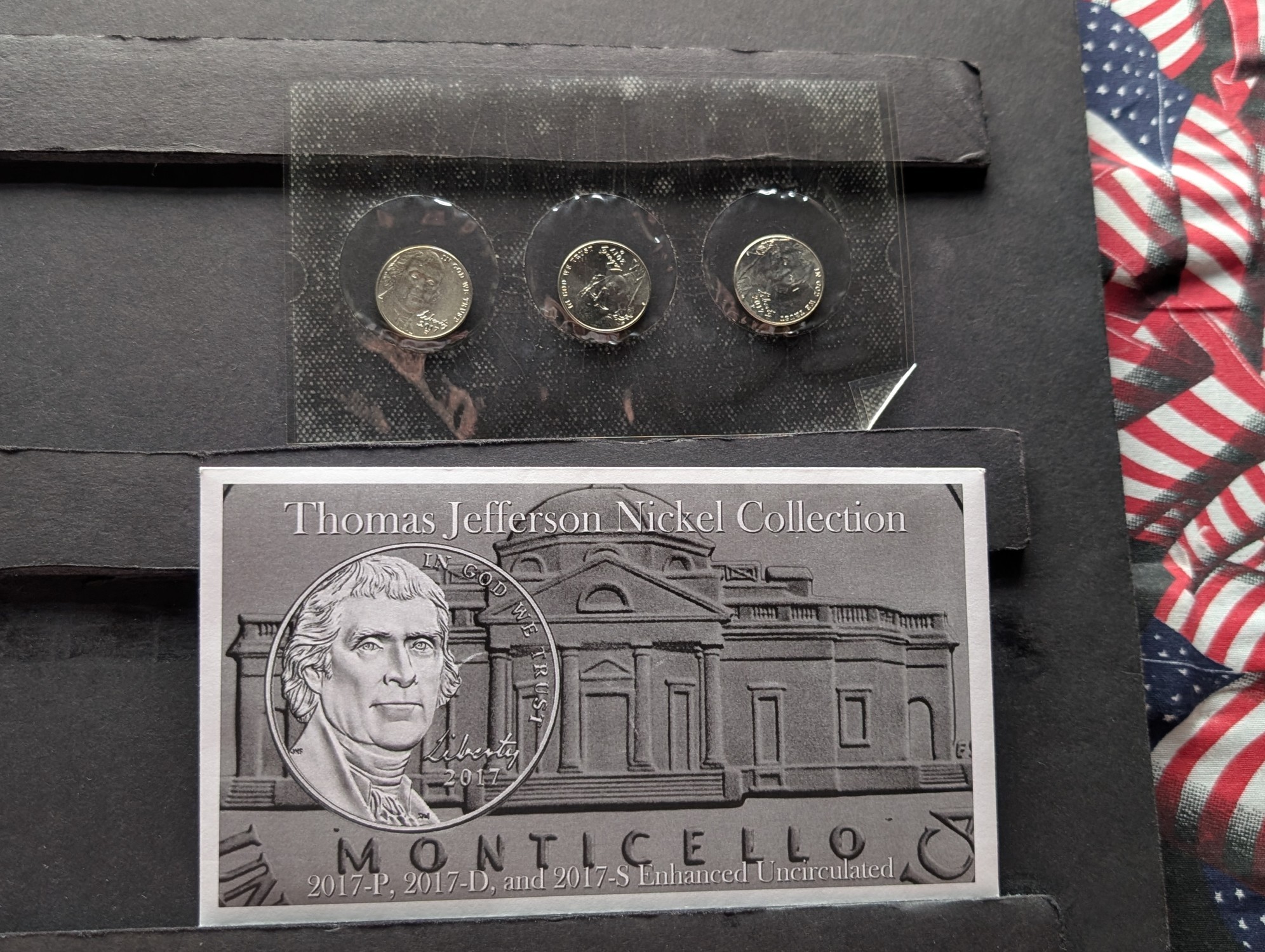 2017-P, 2017-D and 2017-S Enhanced Uncirculated Thomas Jefferson Nickel Collection