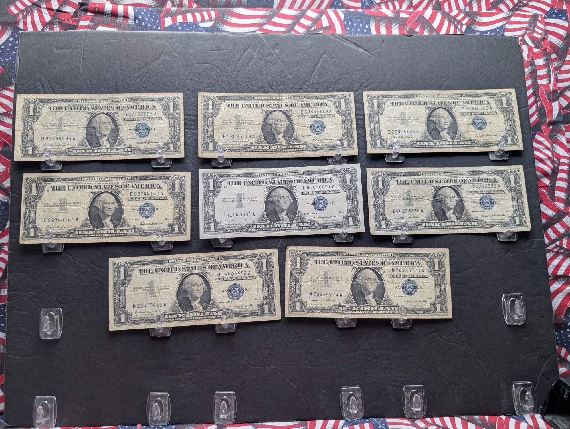 (4) 1957 Series & (4) 1957 A Series $1 Silver Certificates