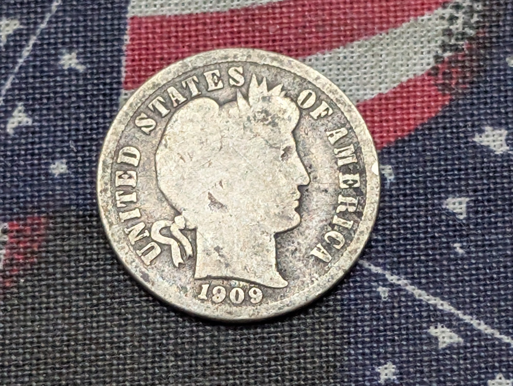 1909-D Barber 90% Silver Dime