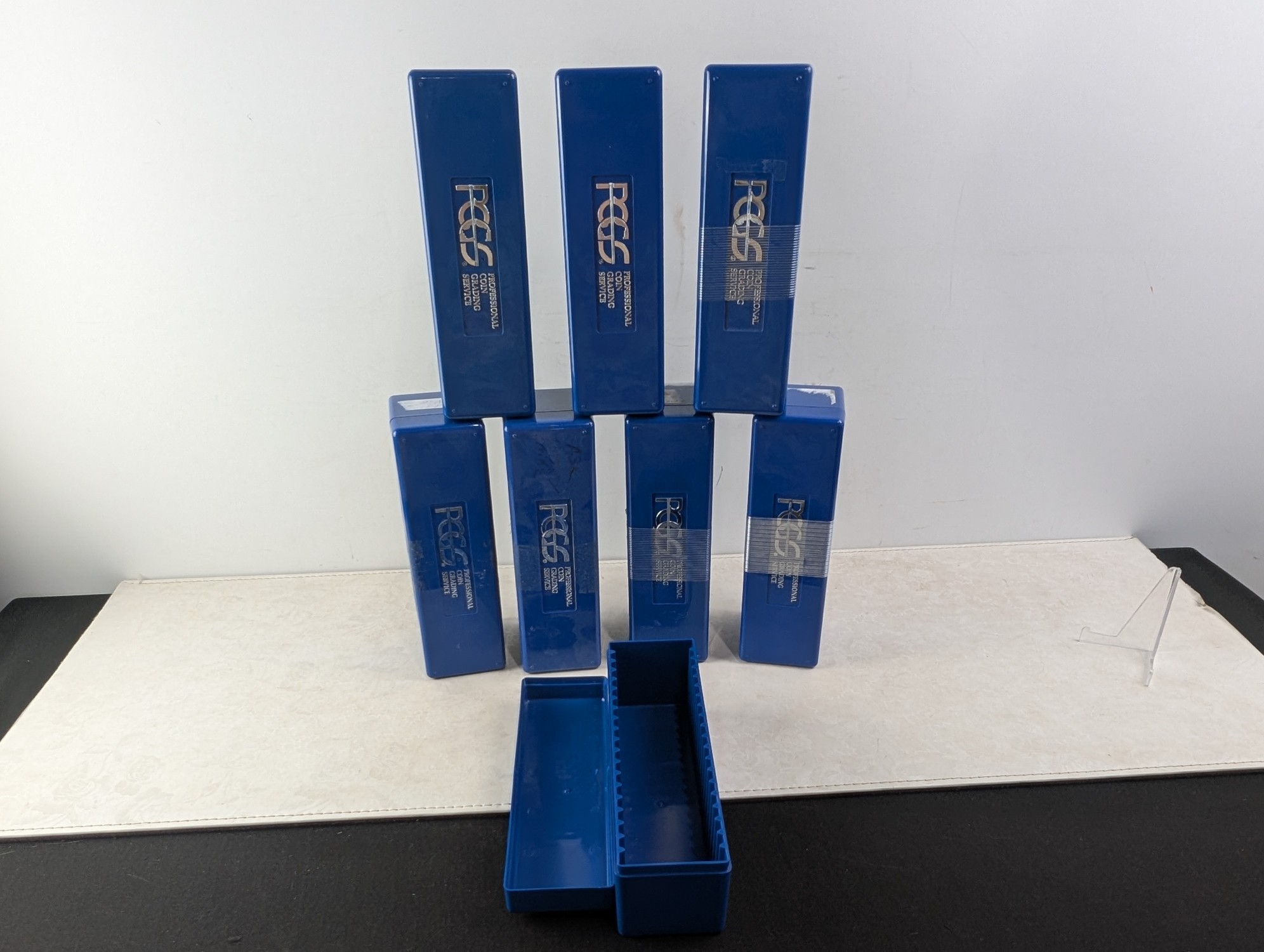 (8) *EMPTY* Slabbed Coin Storage Boxes - All Blue PCGS - No Coins!!