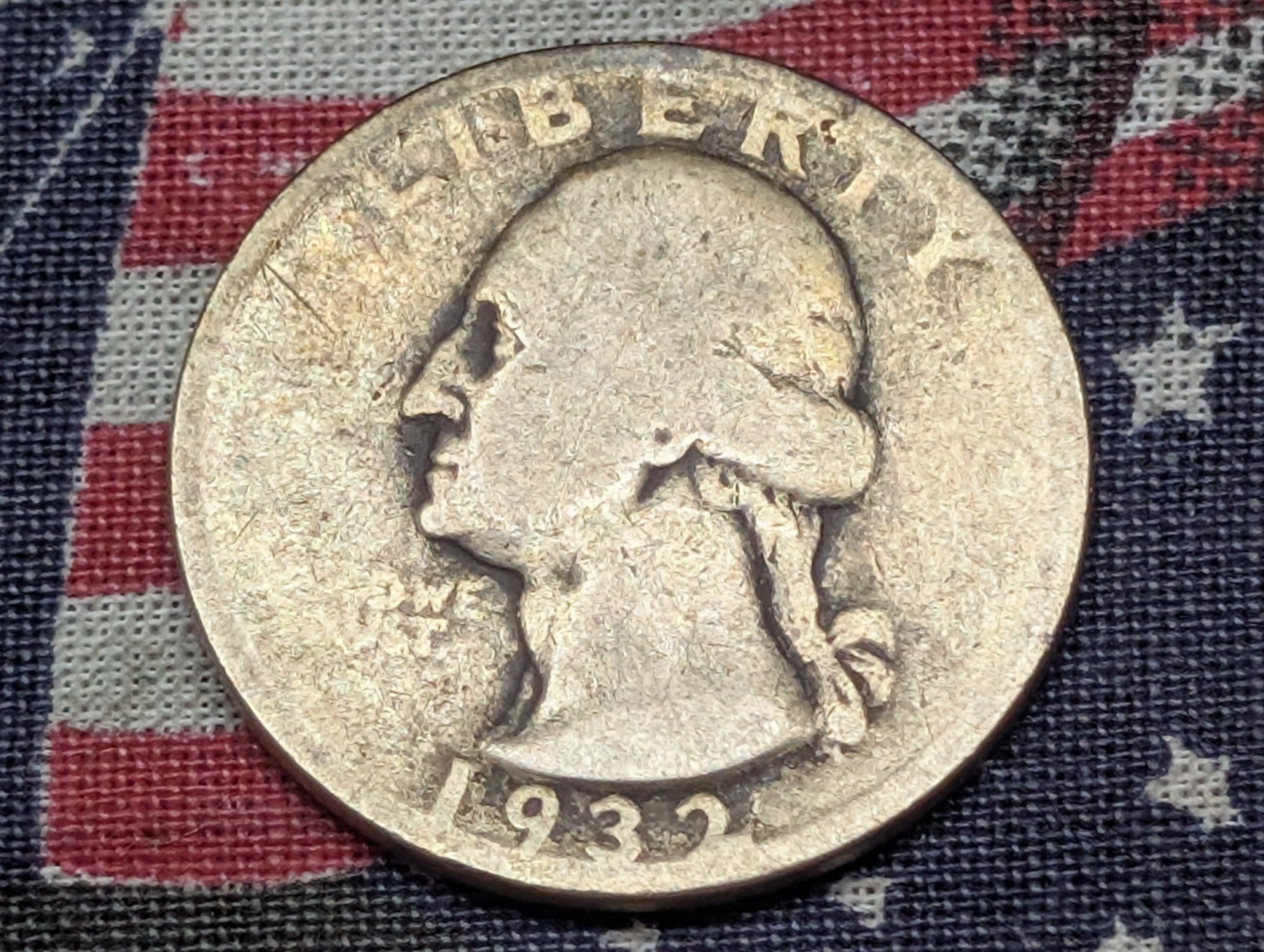 1932-D Washington 90% Silver Quarter - KEY DATE!